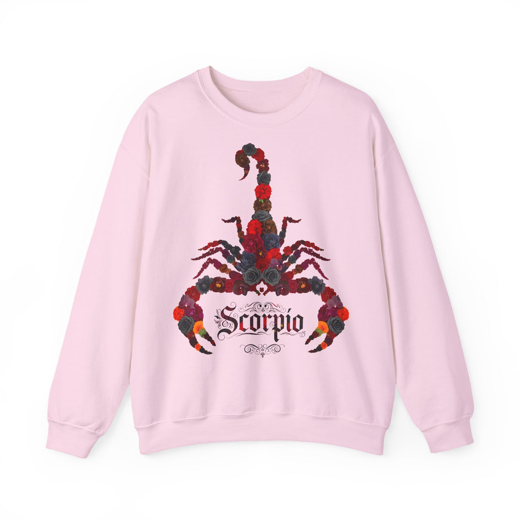 Skorpion: Frontprint, Unisex Sweatshirt, florales Sternzeichen, Zodiac Astrologie (Scorpio)