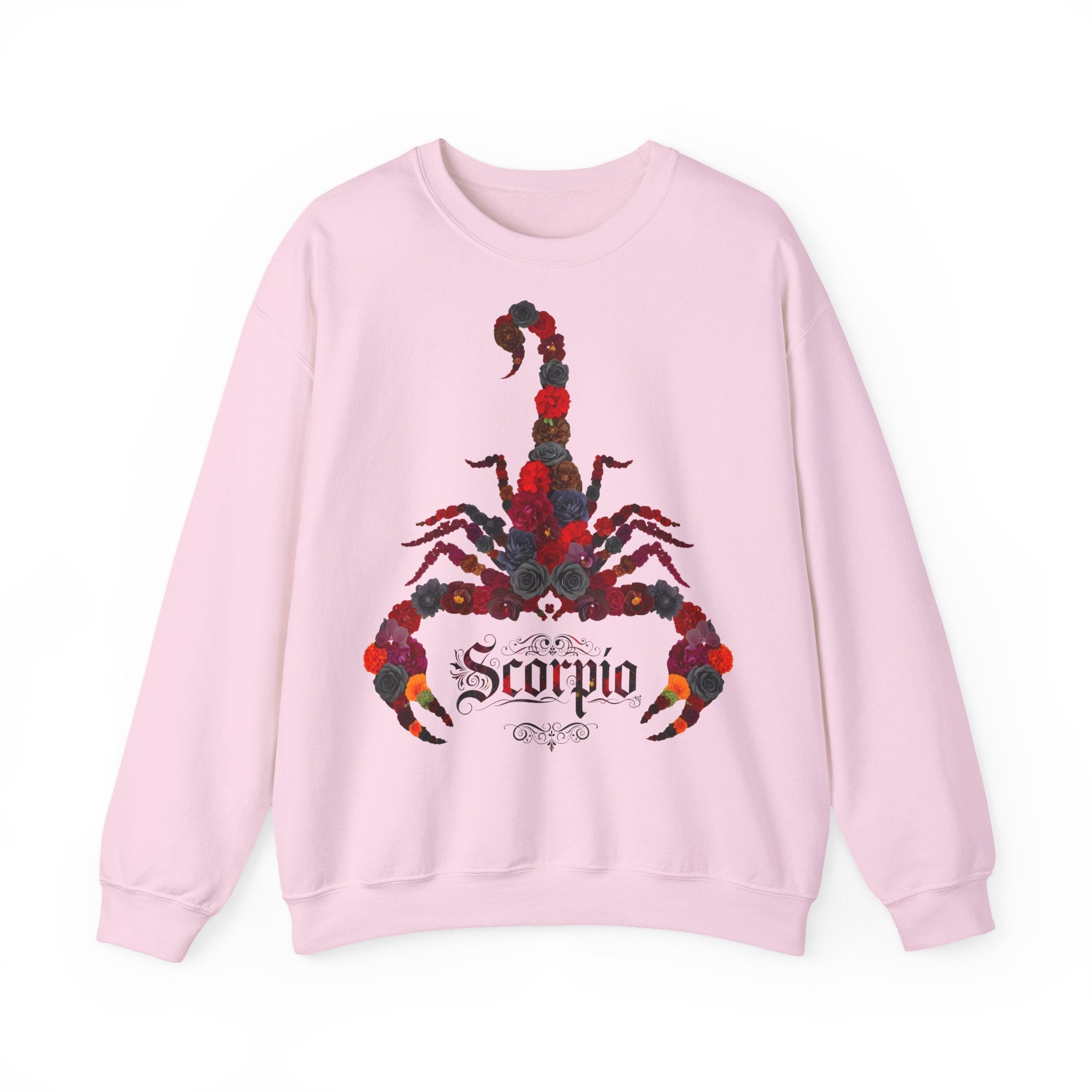 Skorpion: Frontprint, Unisex Sweatshirt, florales Sternzeichen, Zodiac Astrologie (Scorpio)