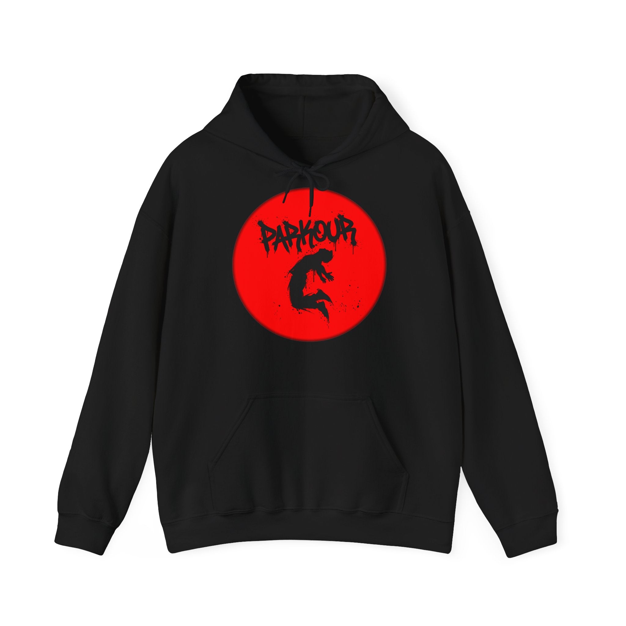 Parkour A: Frontprint, Unisex Hoodie - Urban Stunt Silhouette