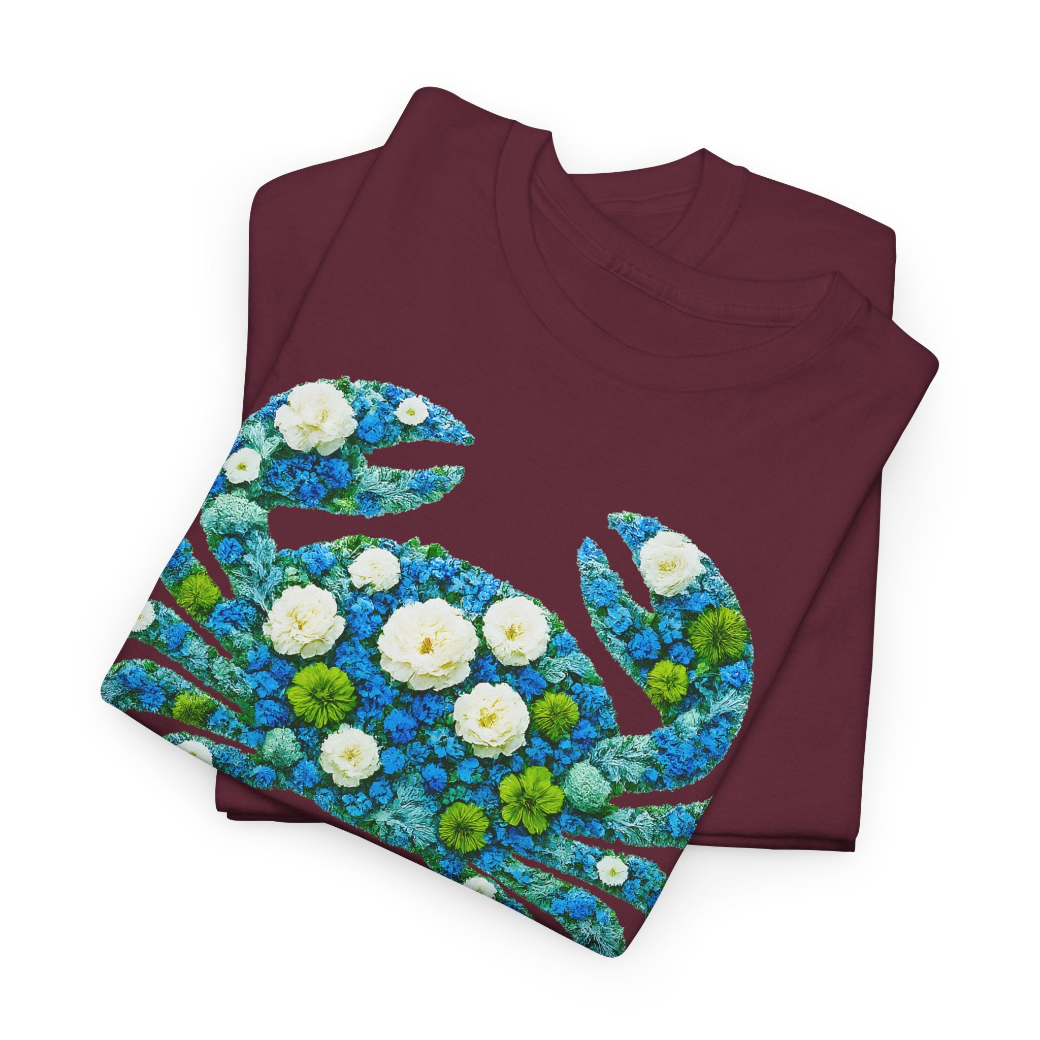 Krebs: Frontprint, Unisex T-Shirt - Florales Sternzeichen Astrologie (Cancer)