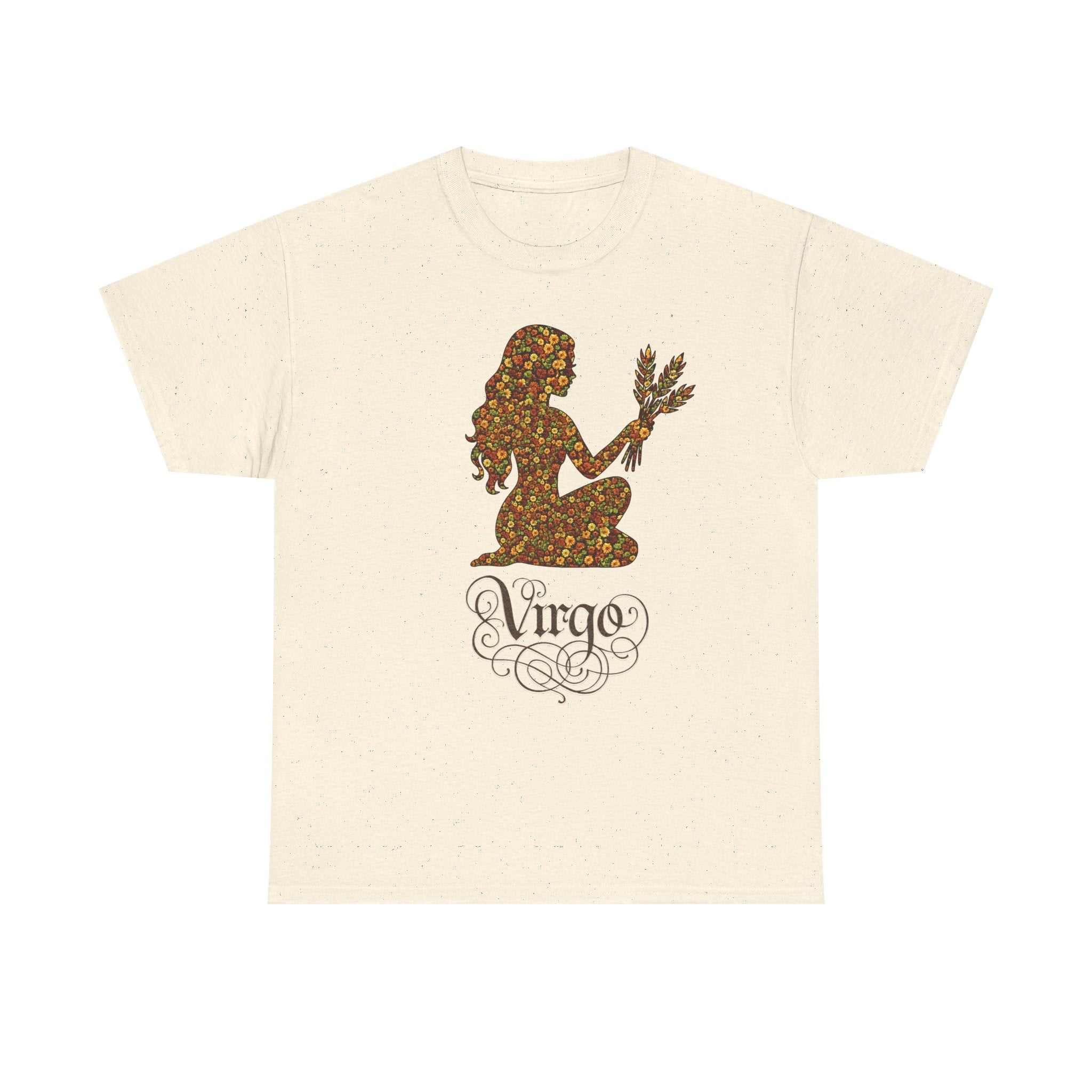 Virgo Floral Zodiac Tee for Astrology Lovers, Unisex Cotton T-Shirt, Boho Style Shirt, Astrology Gift, Star Sign Tee