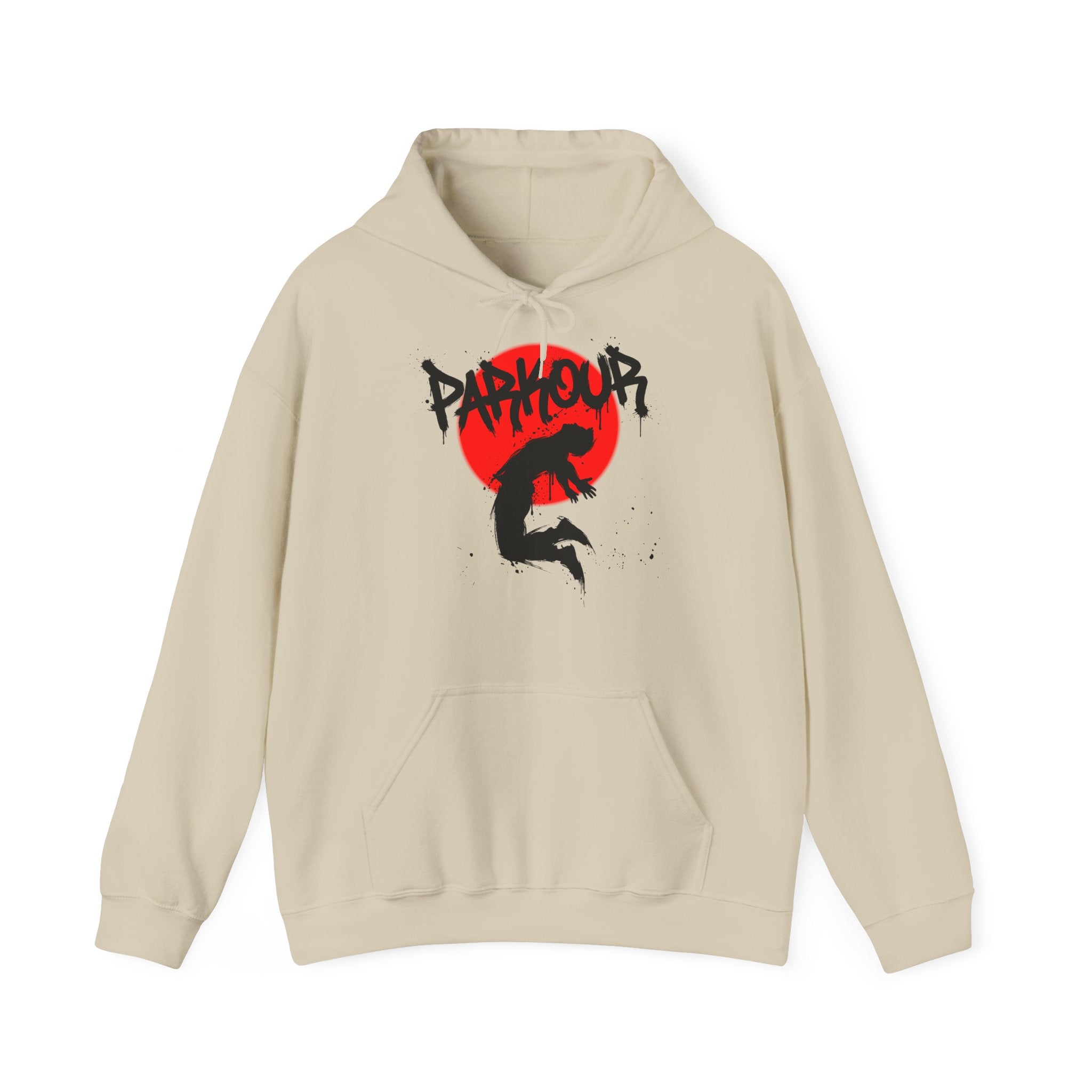 Parkour A: Frontprint, Unisex Hoodie - Urban Stunt Silhouette