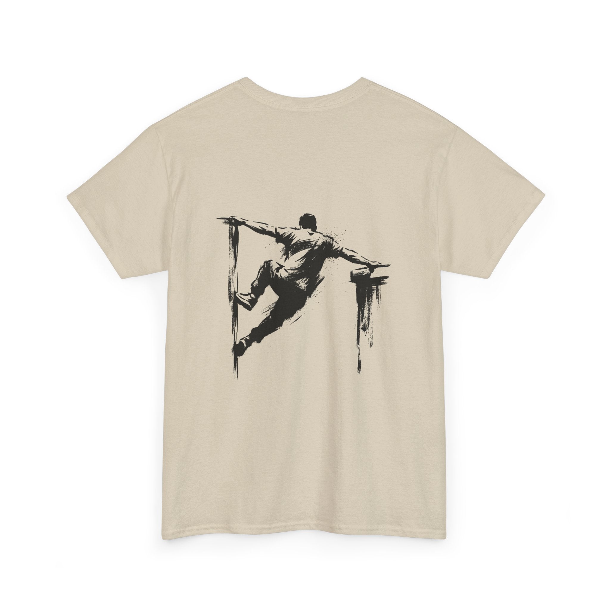 Parkour D: Front-/Backprint, Unisex T-Shirt - Urban Stunt Silhouette Crewneck