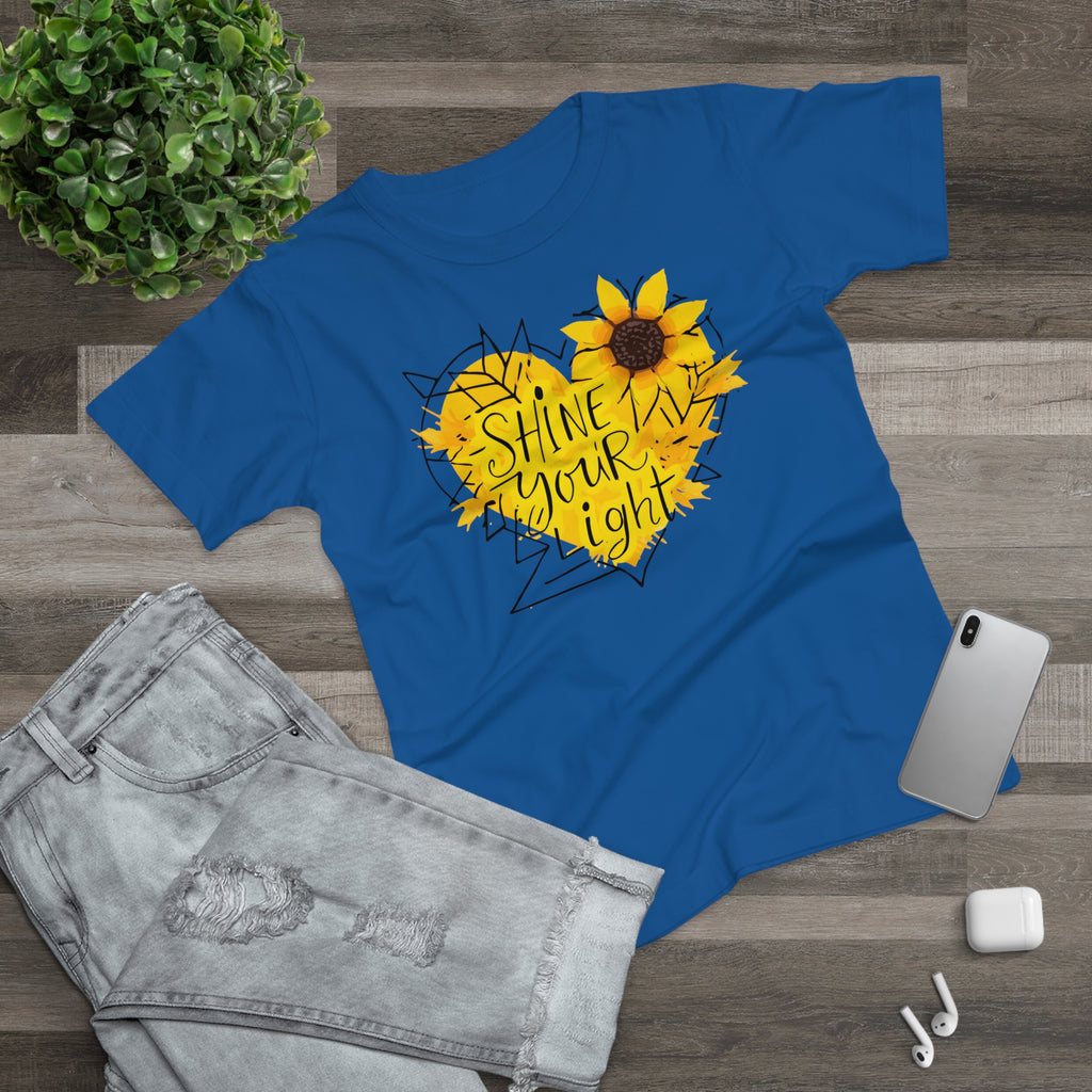 Sunflower Heart, Frontprint, Womens' T-Shirt, Shine Your Light