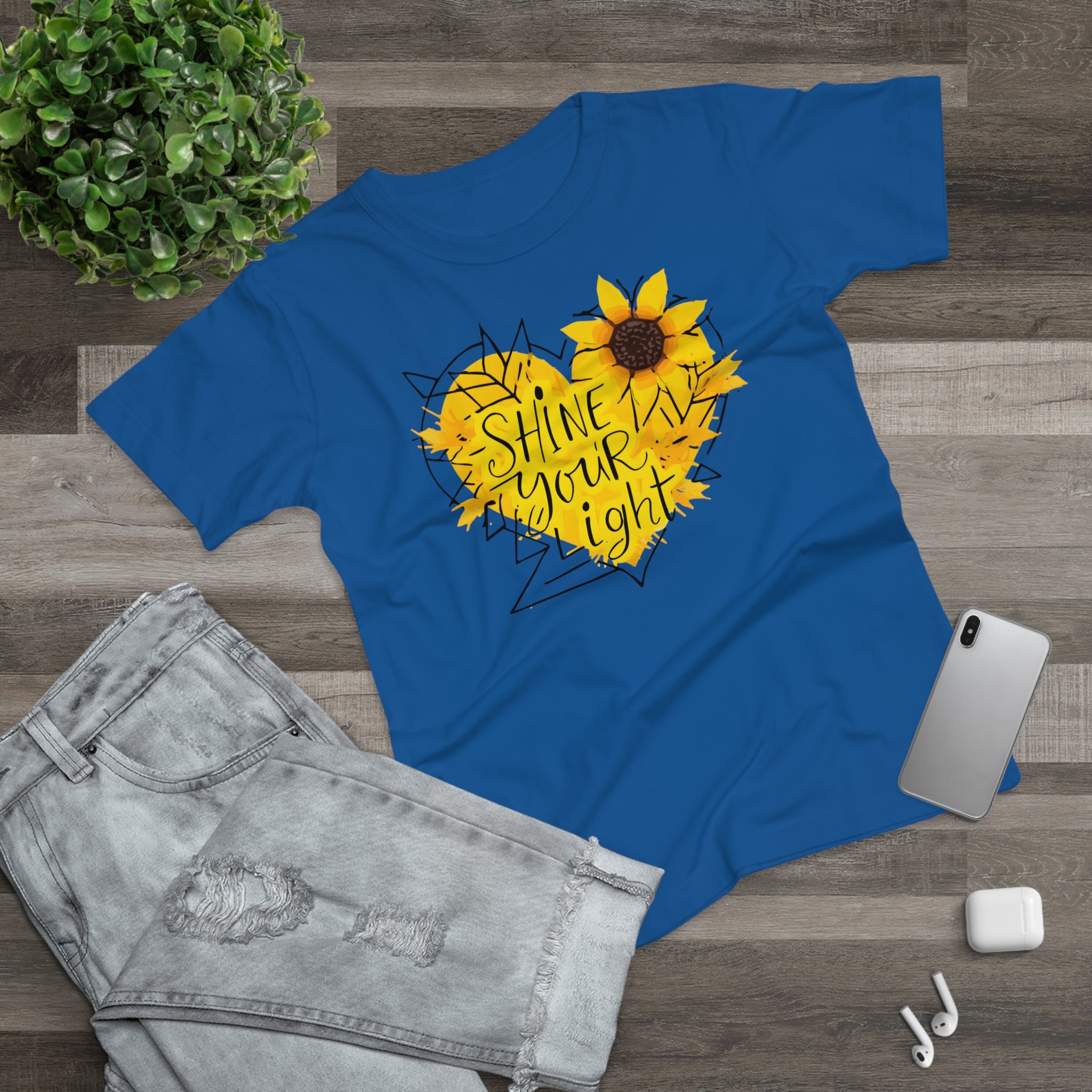Sunflower Heart, Frontprint, Womens' T-Shirt, Shine Your Light
