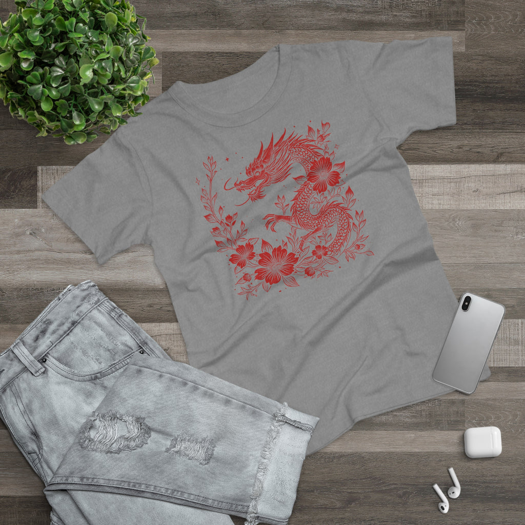 Floral Dragon - Japanese Tattoo-Style, Frontprint, Womens' T-Shirt