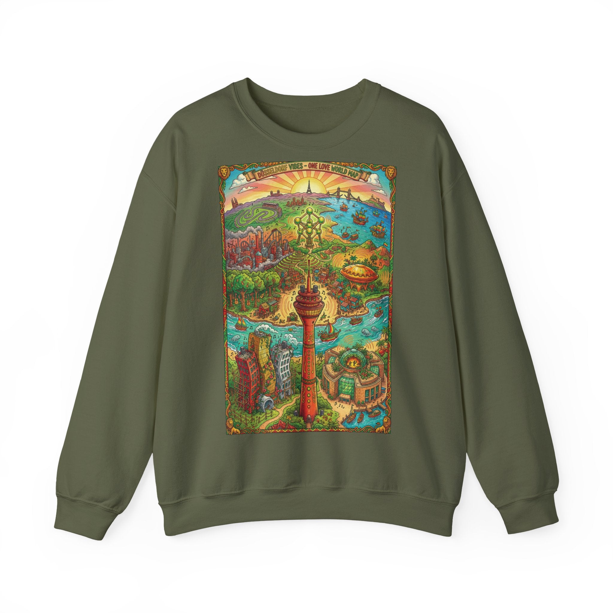 Düsseldorf Reggae Edition: Frontprint, Unisex Sweatshirt