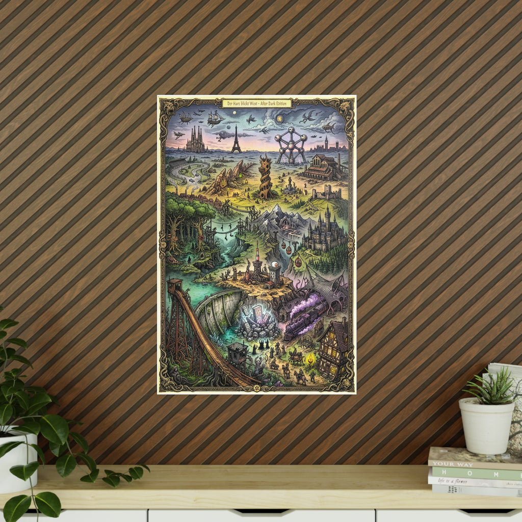 Poster 60 x 90: Brocken (After Dark Collection) - Harz blickt West
