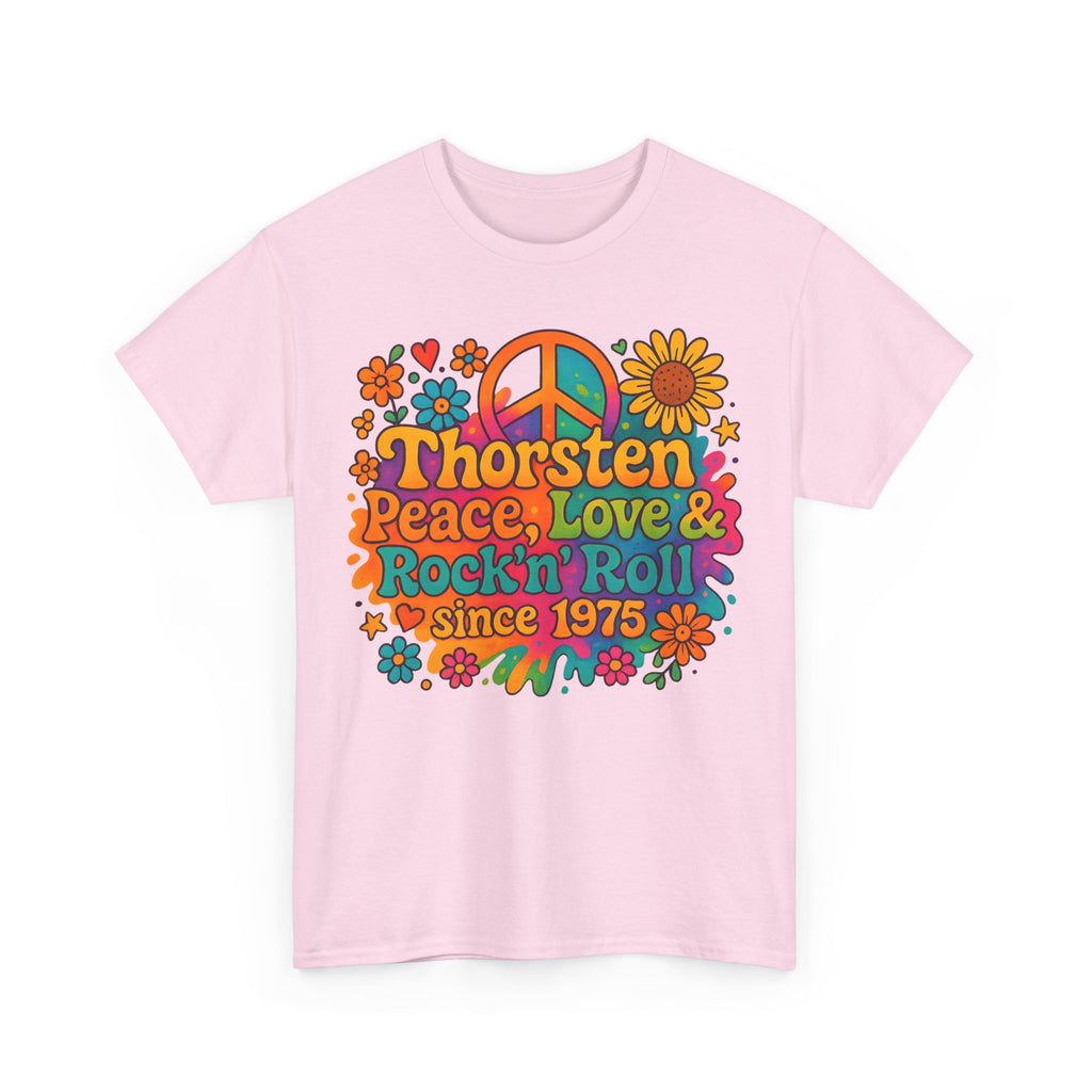 Thorsten, 1975, Retro Peace & Love Tee, Unisex Heavy Cotton Top, Vintage Rock'n'Roll Shirt, Music Lover Gift, 70s Inspired Fashion