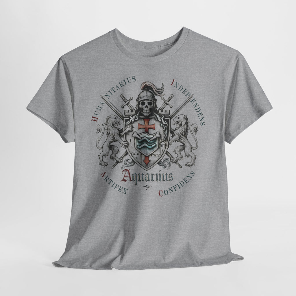 Wassermann: Frontprint, Unisex T-Shirt **Grimwater-Edition** Sternzeichen Astrologie (Aquarius)