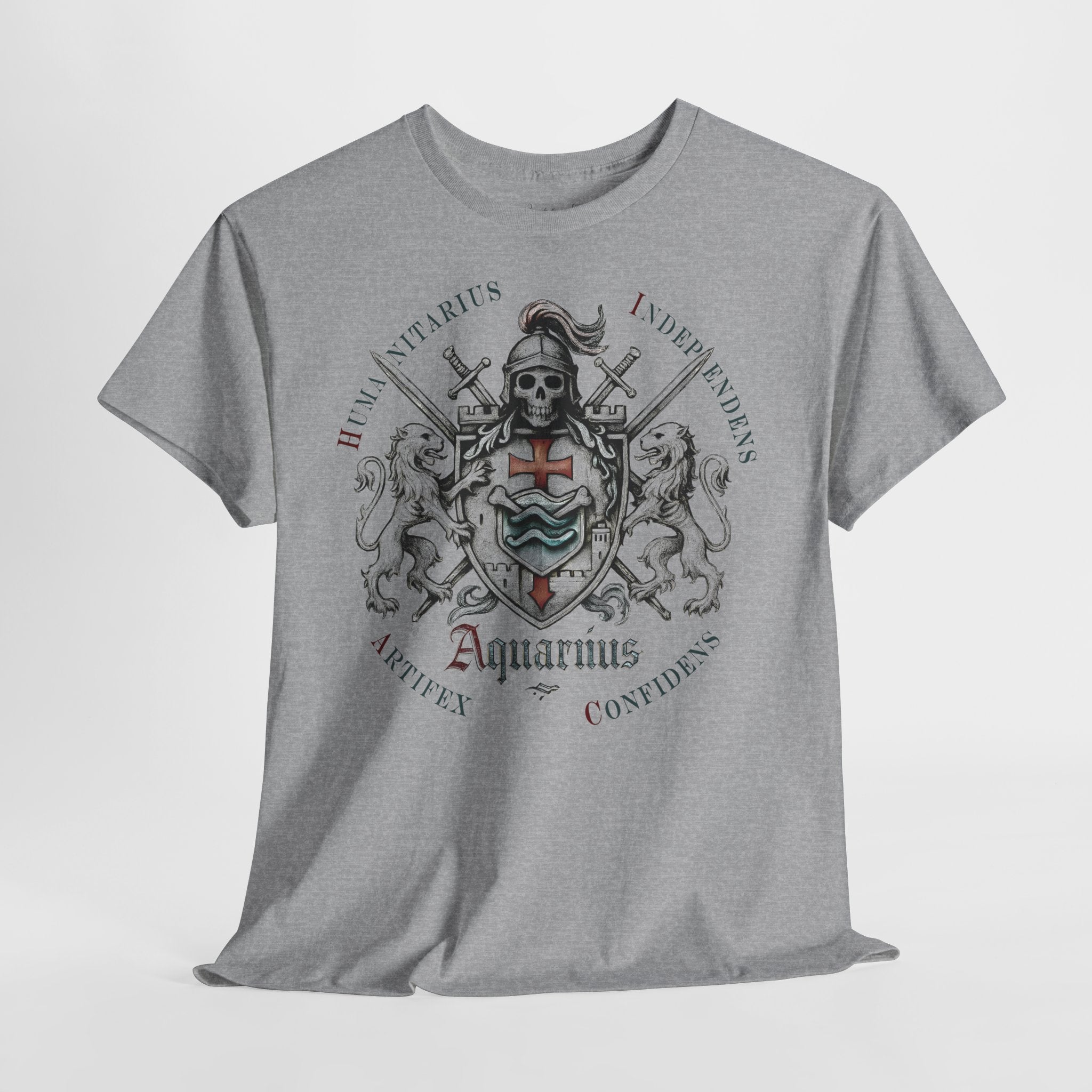 Wassermann: Frontprint, Unisex T-Shirt **Grimwater-Edition** Sternzeichen Astrologie (Aquarius)