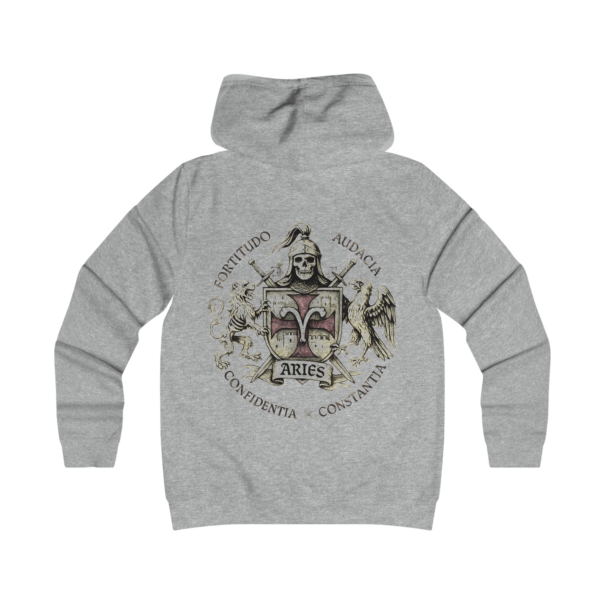 Widder - Backprint, Womens' Hoodie -  **Grimwater Edition** Sternzeichen Astrologie (Aries)