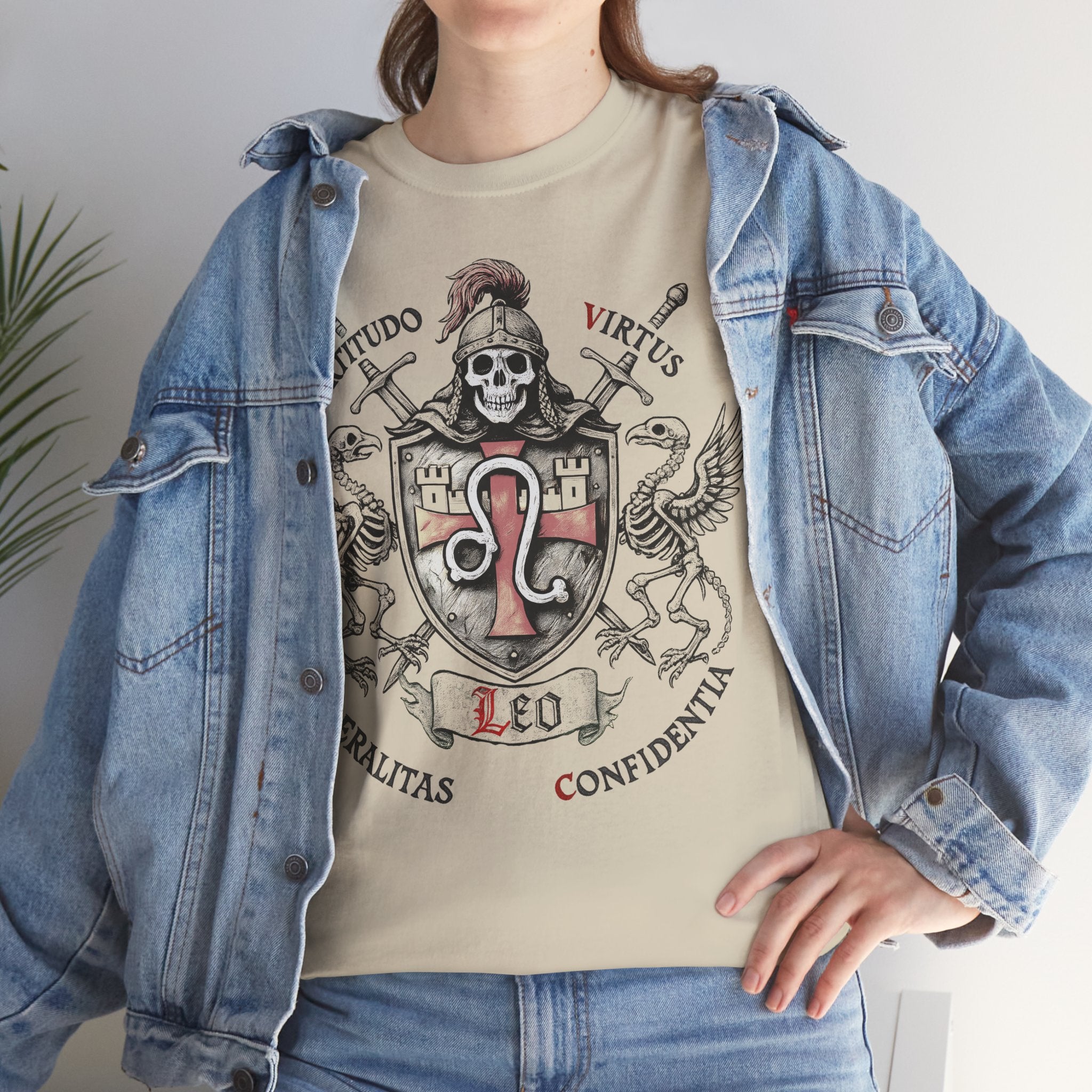 Löwe: Frontprint, Unisex T-Shirt **Grimwater-Edition** Sternzeichen Astrologie (Leo)
