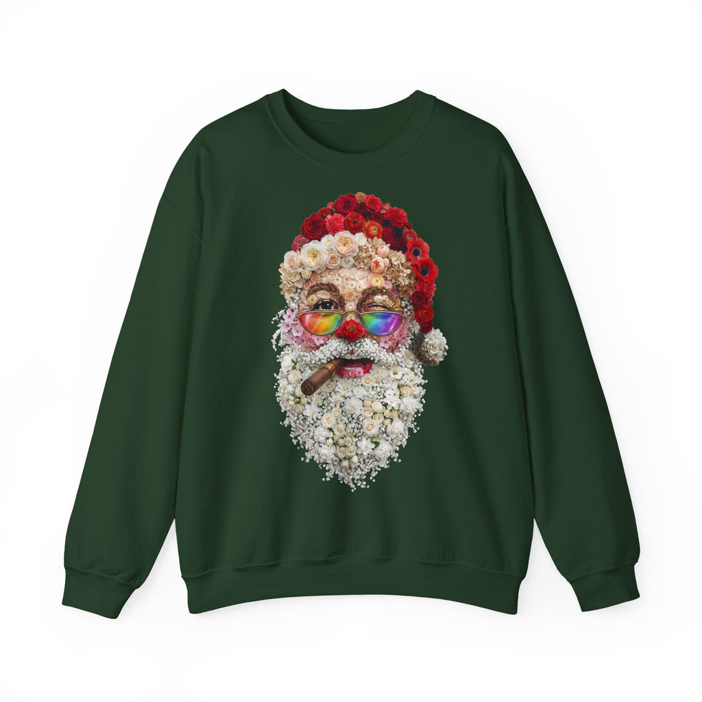 Blumen-Santa: Frontprint, Unisex Sweatshirt - Colorful Rainbow Glasses Floral