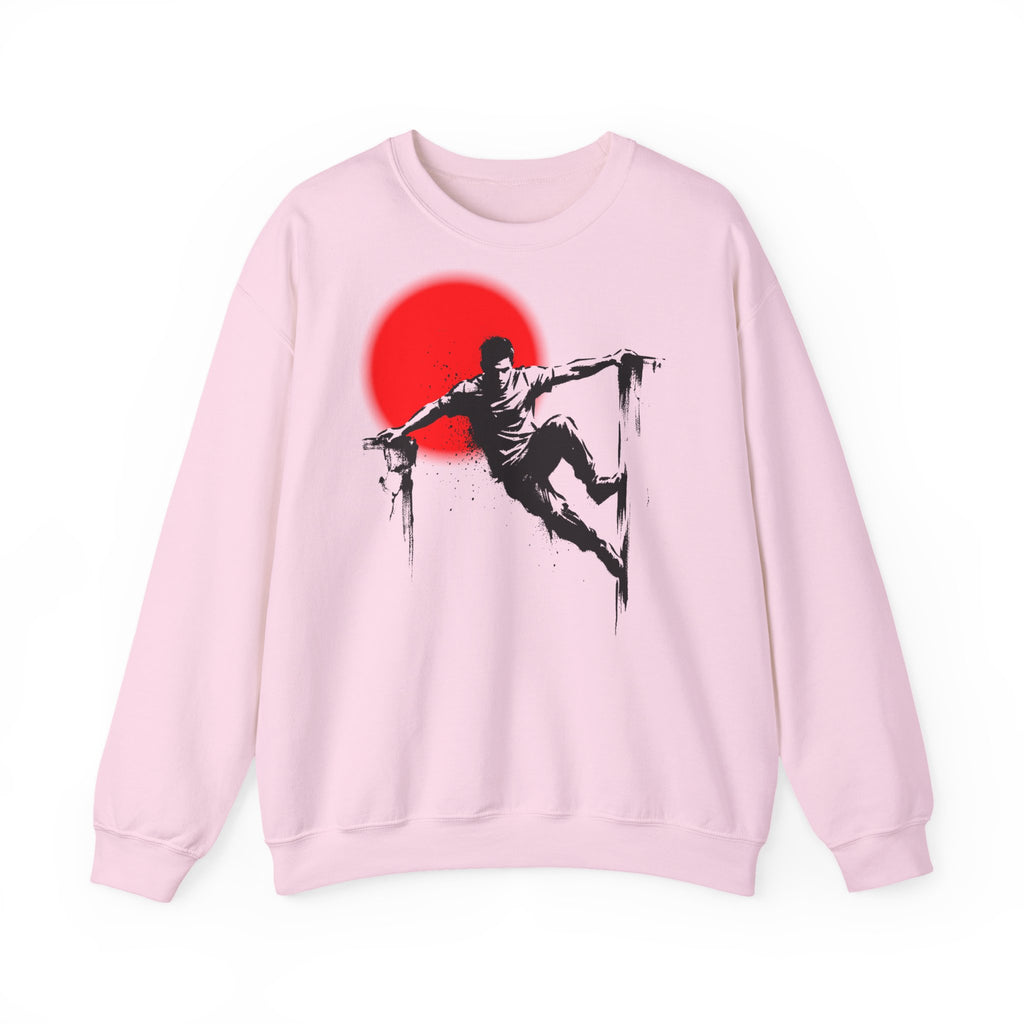 Parkour D: Front-/Backprint, Unisex Sweatshirt - Urban Stunt Silhouette Crewneck