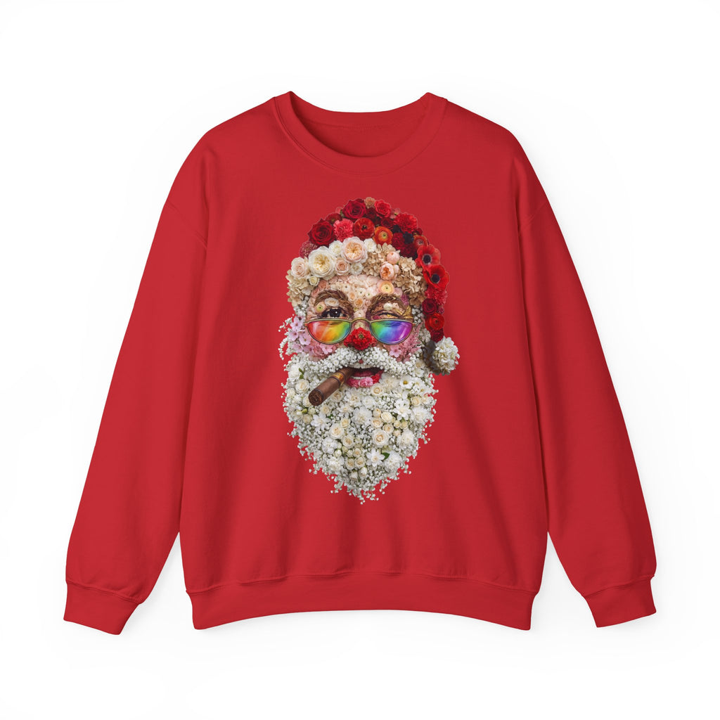 Blumen-Santa: Frontprint, Unisex Sweatshirt - Colorful Rainbow Glasses Floral
