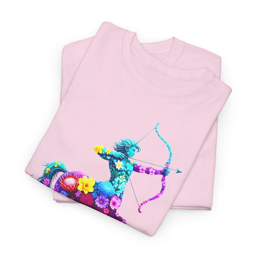 Schütze: Frontprint, Unisex T-Shirt - Florales Sternzeichen Astrologie (Sagittarius)