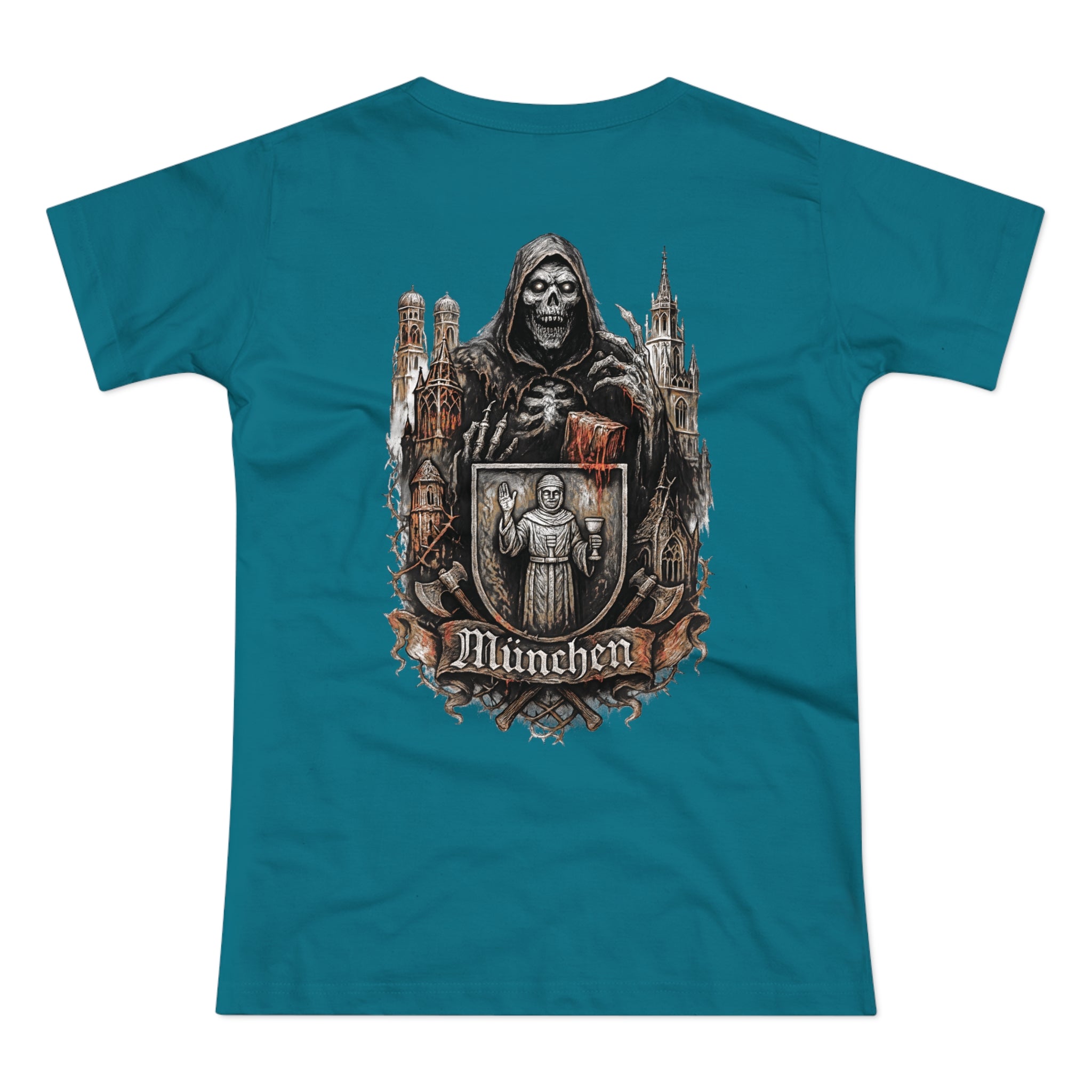 München Night Crew: Front-/Backprint, Womens' T-Shirt **Grimwater-Edition**