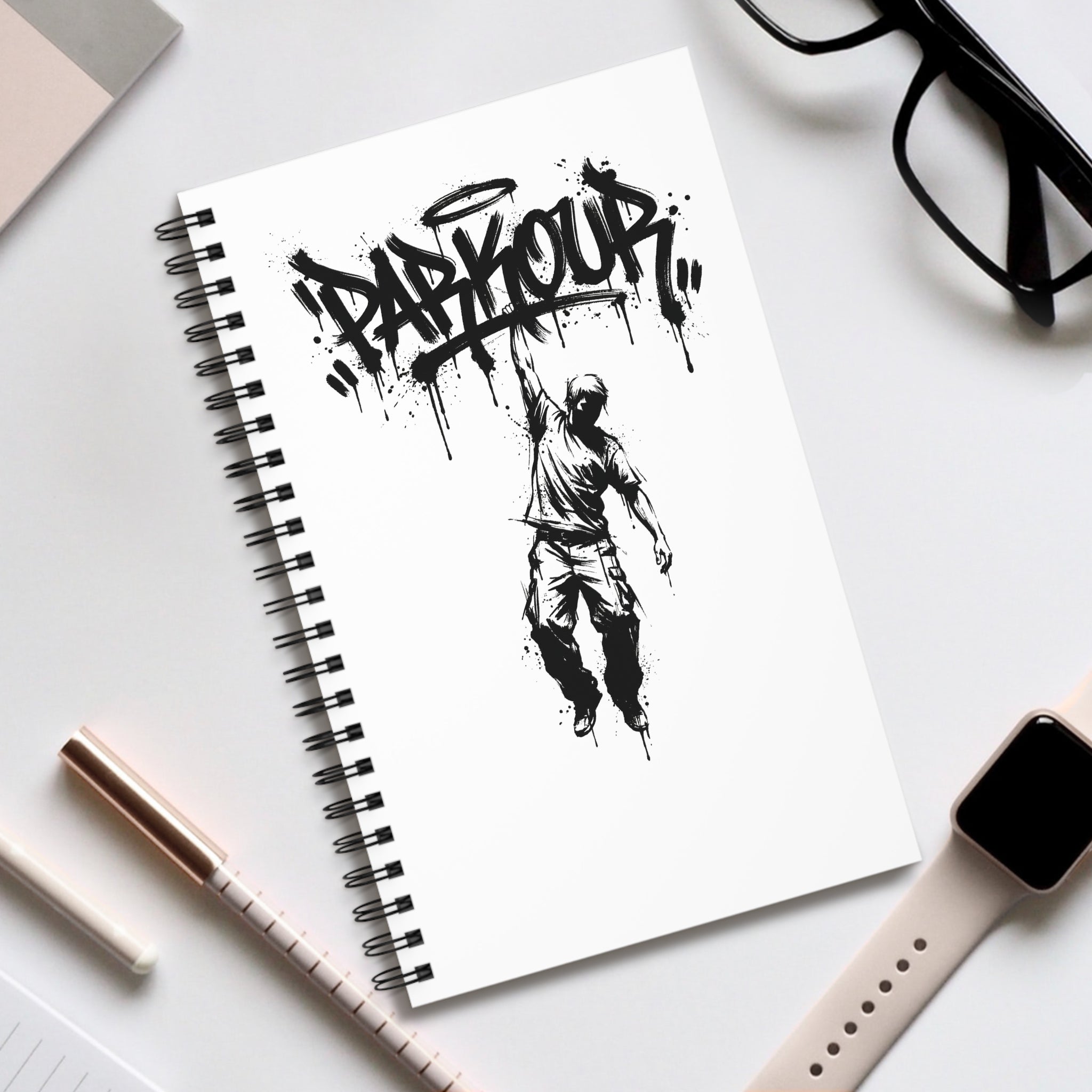 Parkour 04 Spiralblock - Urban Graffiti Notebook for Athletes & Street Art Fans