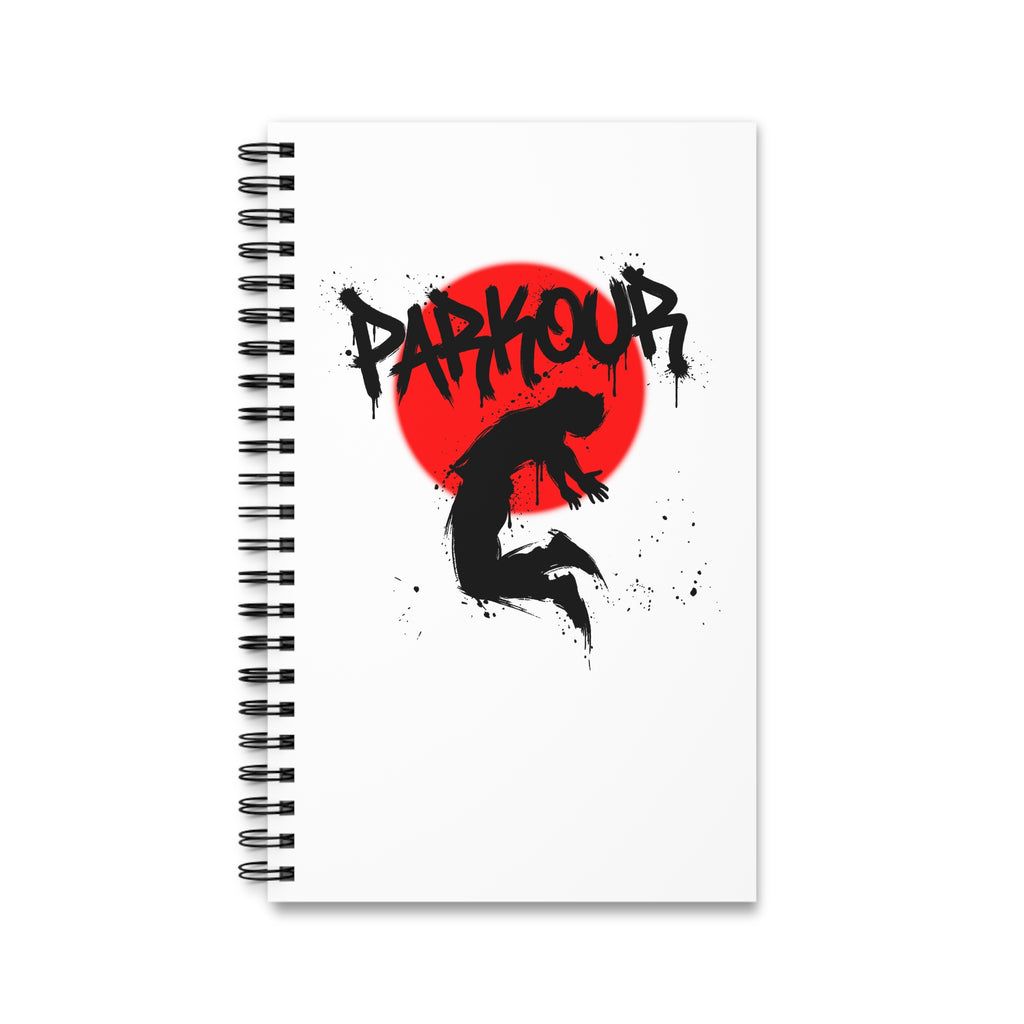 Parkour Spiralblock - Freerunning Athlete Silhouette Notebook