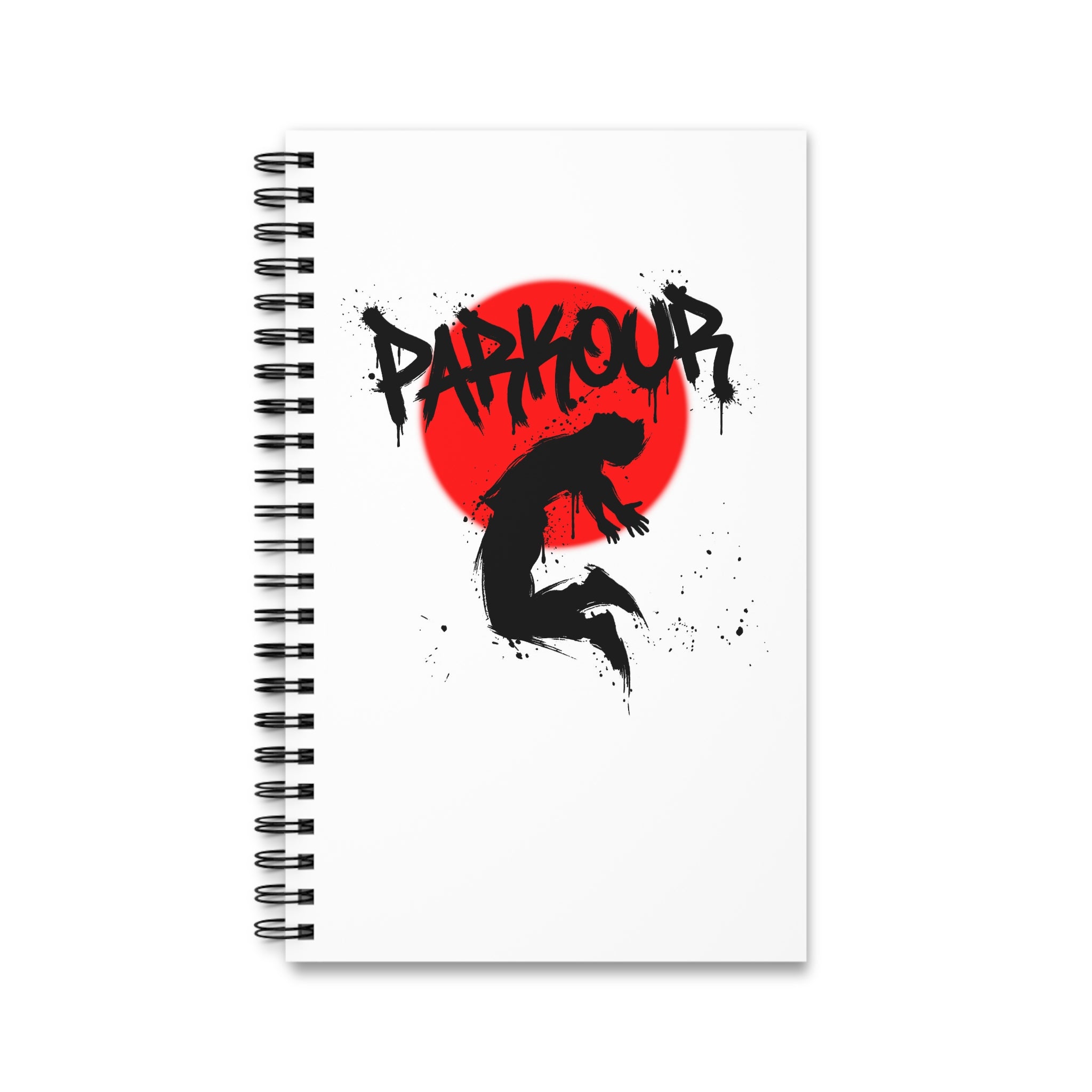 Parkour Spiralblock - Freerunning Athlete Silhouette Notebook