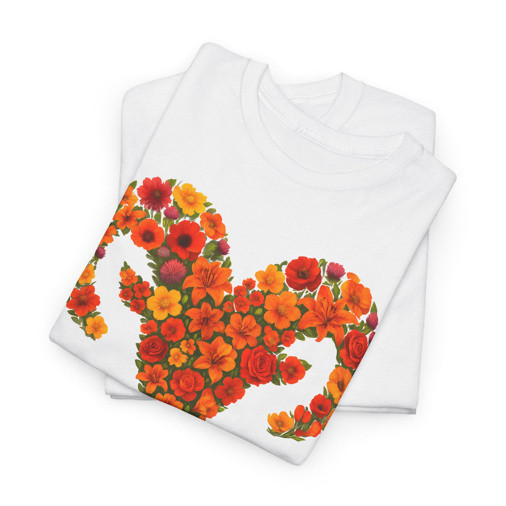 Widder: Frontprint, Unisex T-Shirt - Florales Sternzeichen Astrologie (Aries)
