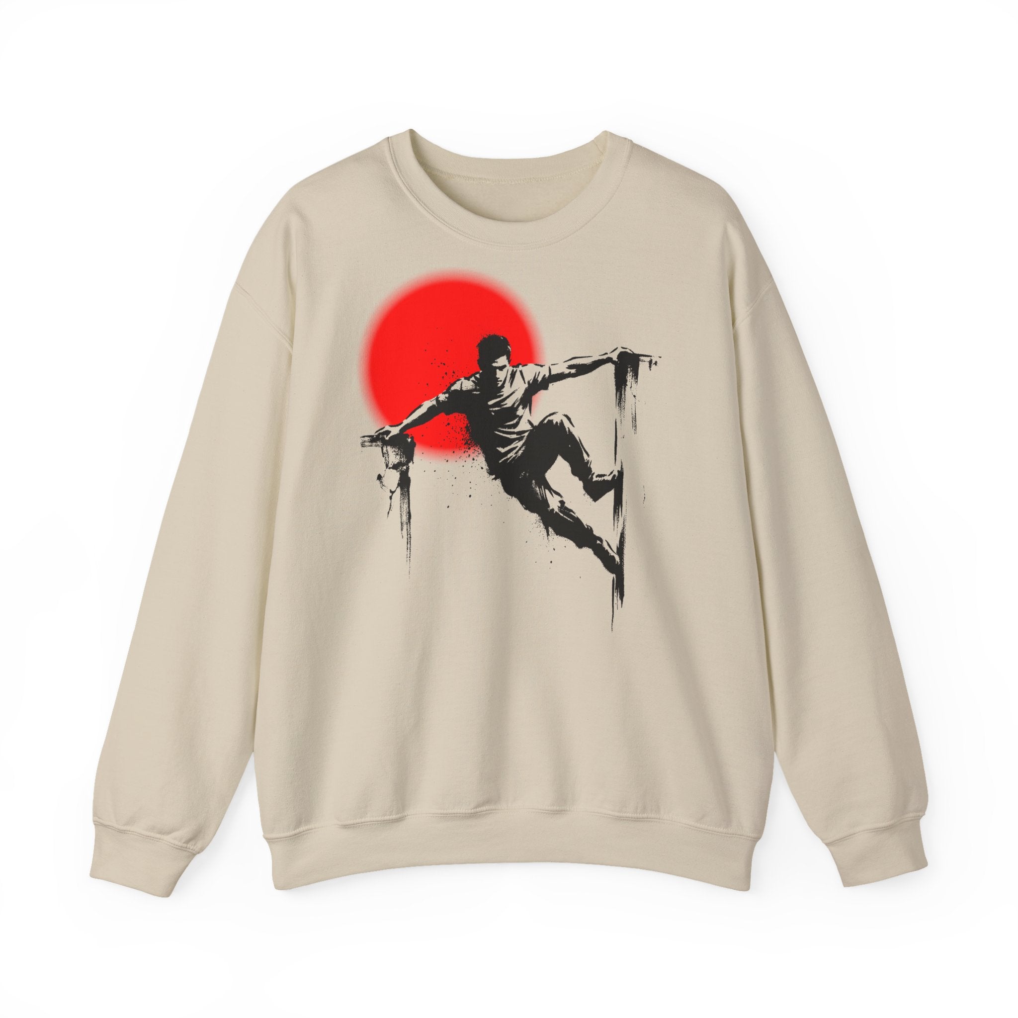 Parkour D: Front-/Backprint, Unisex Sweatshirt - Urban Stunt Silhouette Crewneck