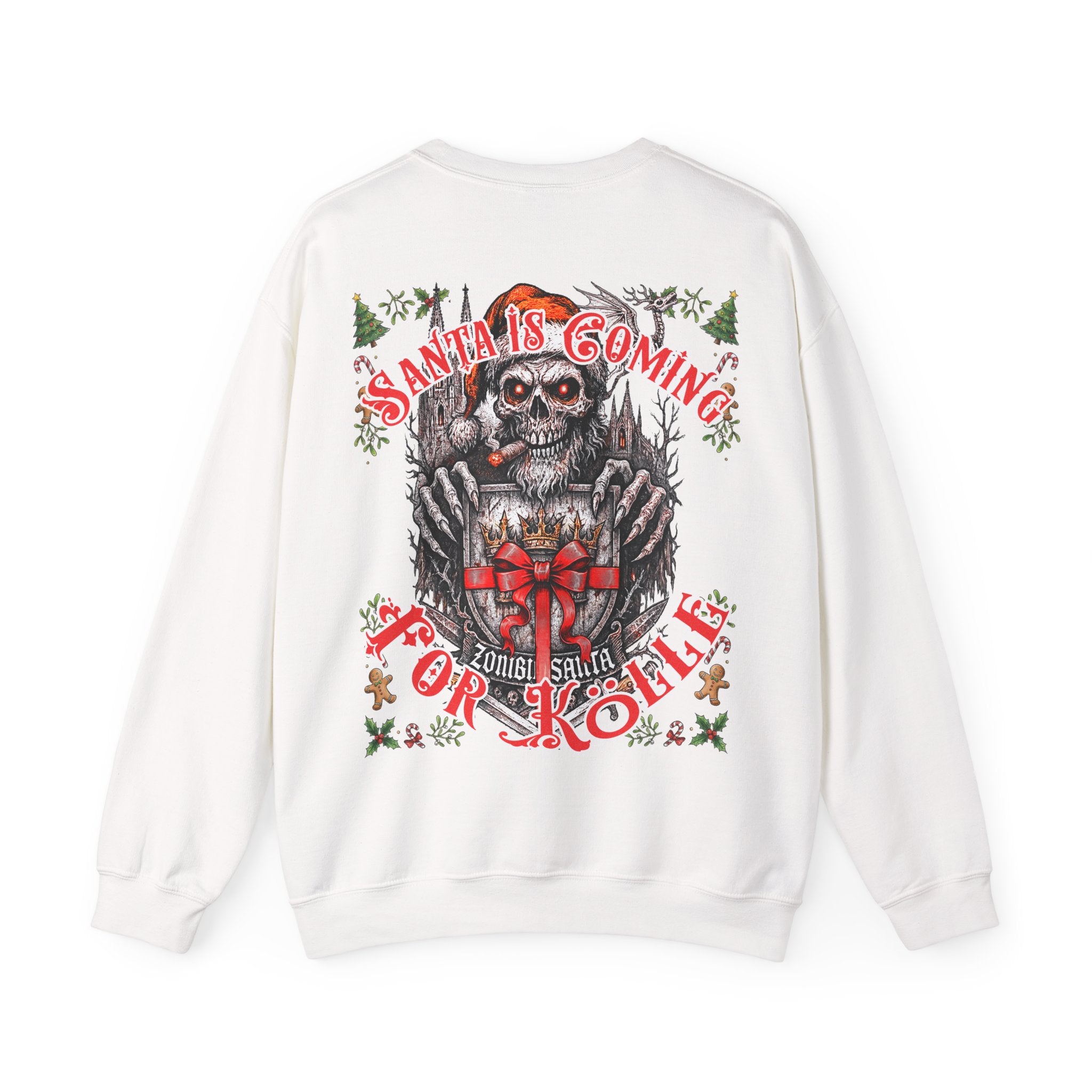 Santa Claus coming 4 Kölle: Front-/Backprint, Unisex Sweatshirt
