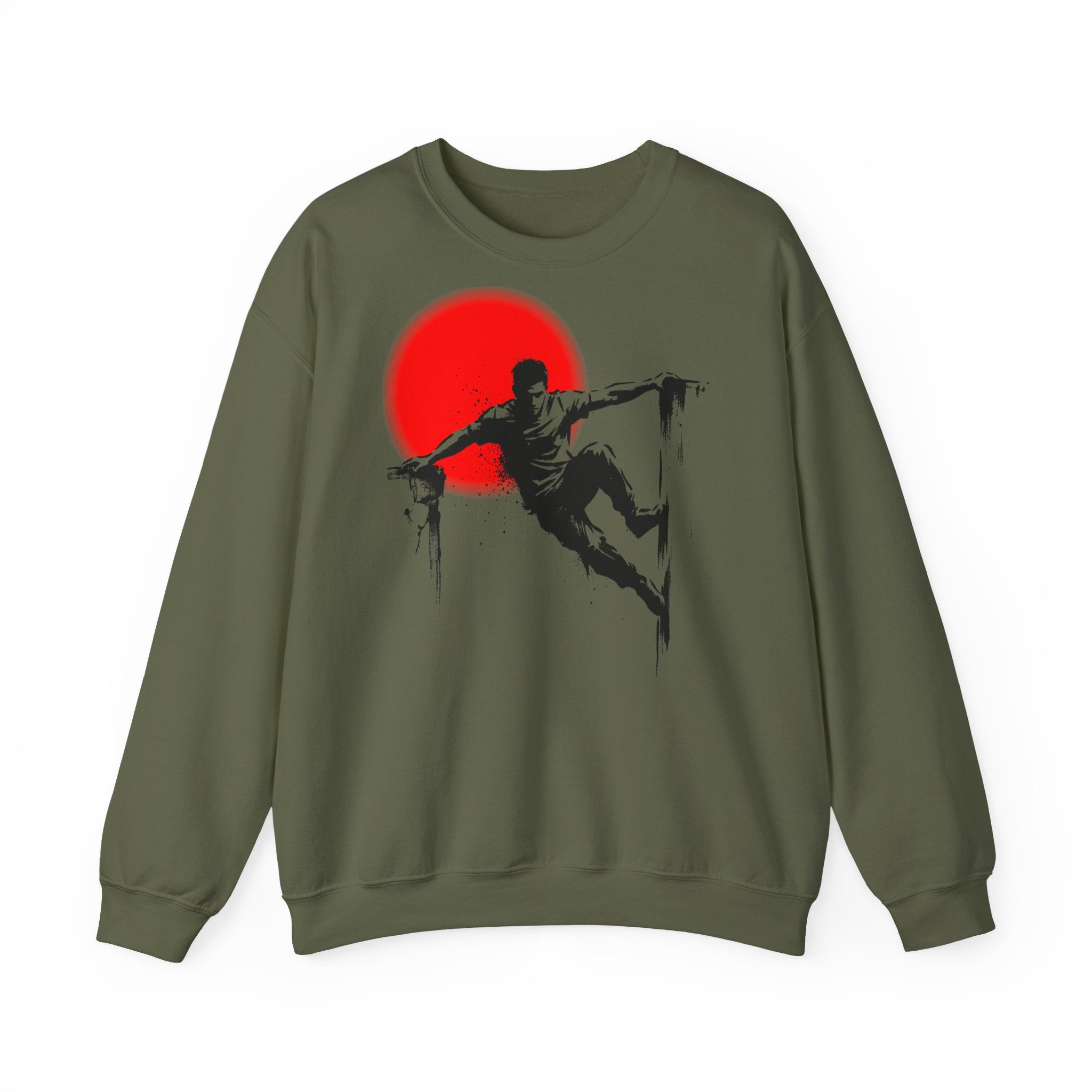 Parkour D: Front-/Backprint, Unisex Sweatshirt - Urban Stunt Silhouette Crewneck
