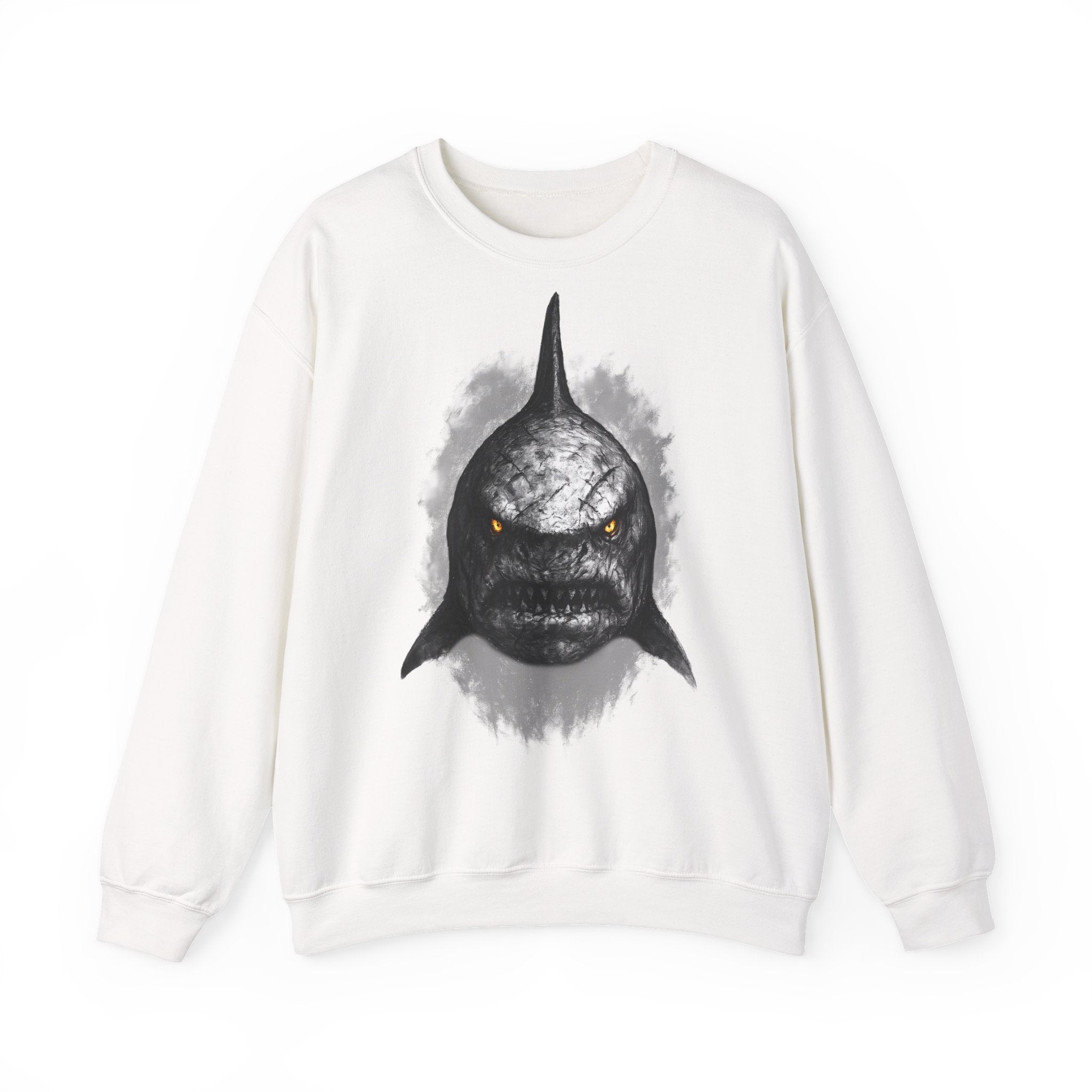 Hai: Animals-Collection, Frontprint, Unisex Sweatshirt, Menacing Shark
