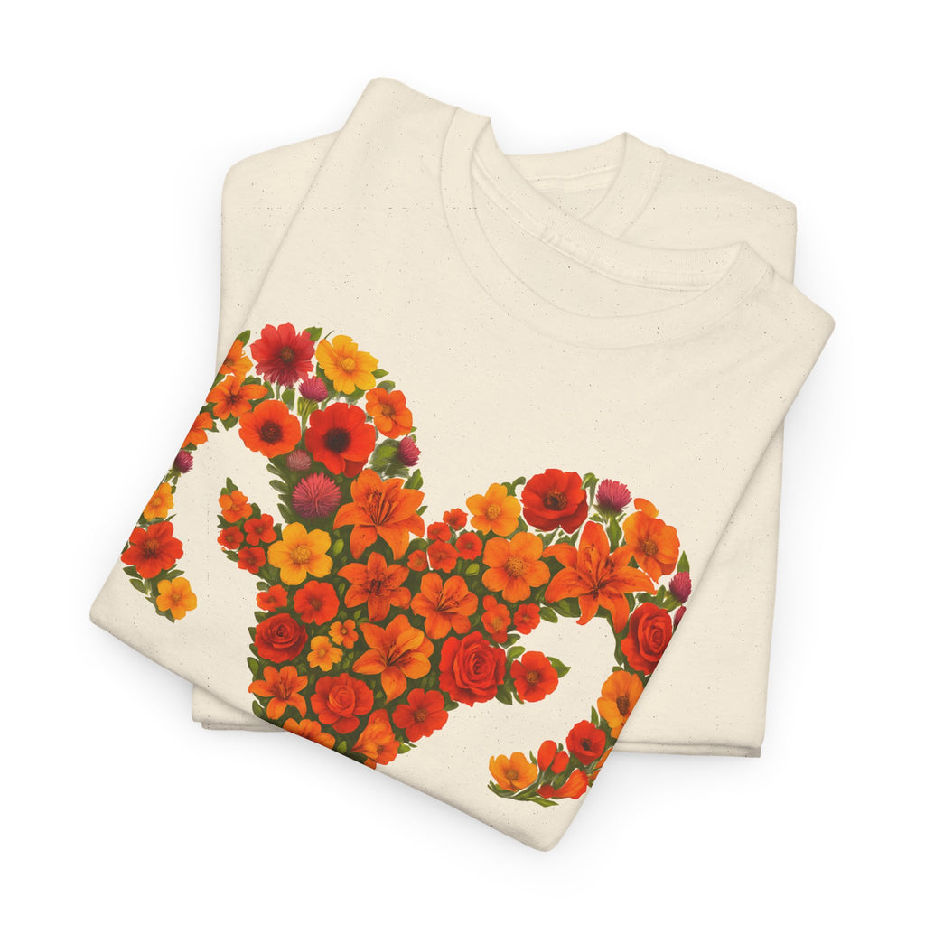 Widder: Frontprint, Unisex T-Shirt - Florales Sternzeichen Astrologie (Aries)