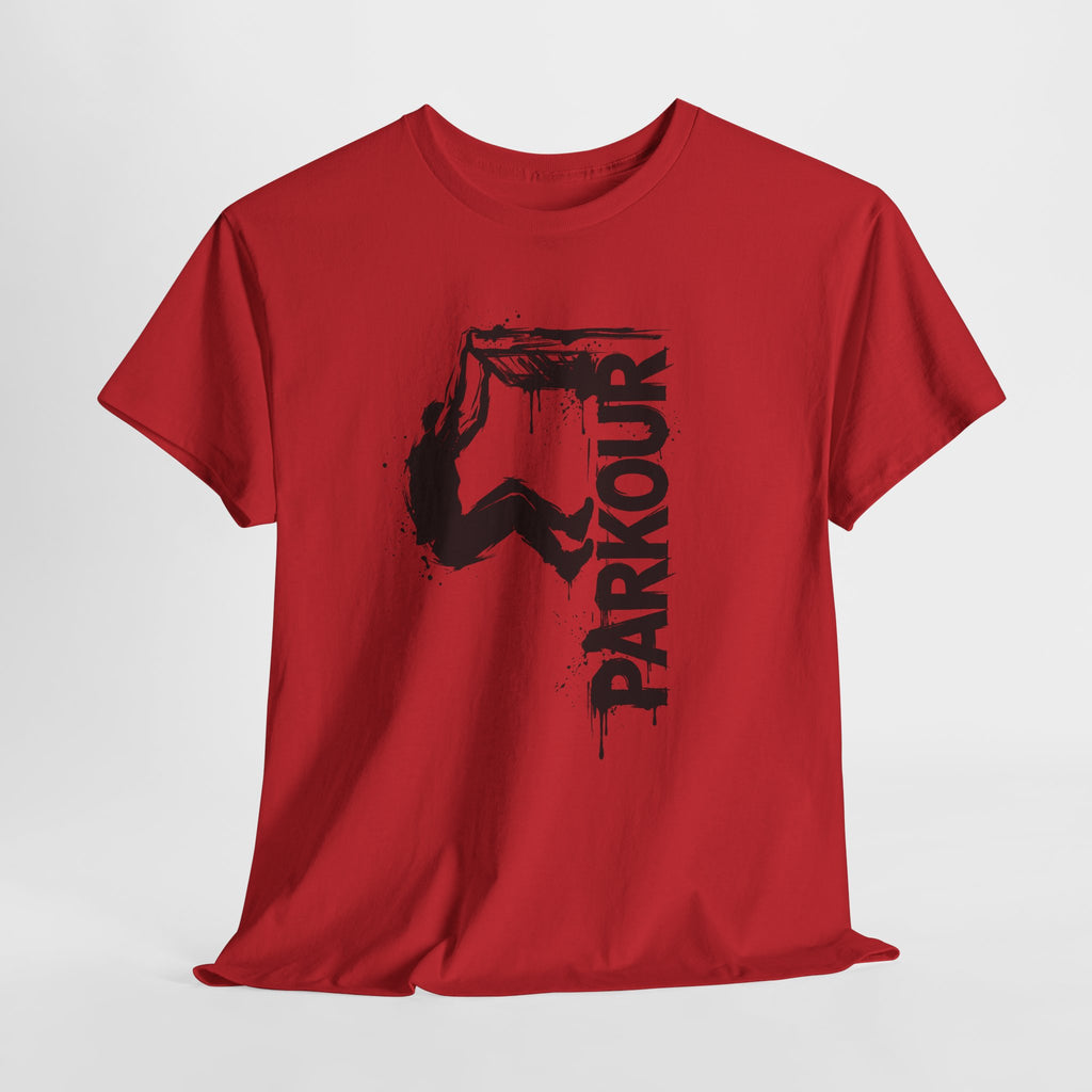 Parkour 09: Frontprint, Unisex T-Shirt - Urban Stunt Silhouette Crewneck