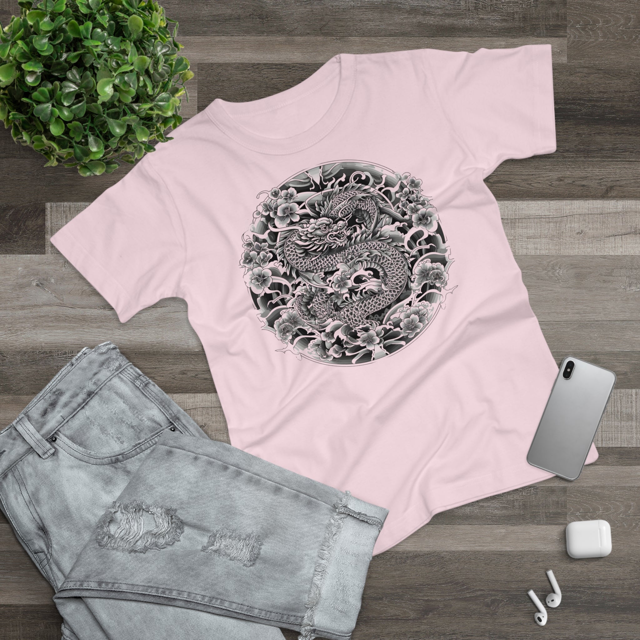 Dragon Design, Frontprint, Women's T-Shirt, Vintage Style Tee