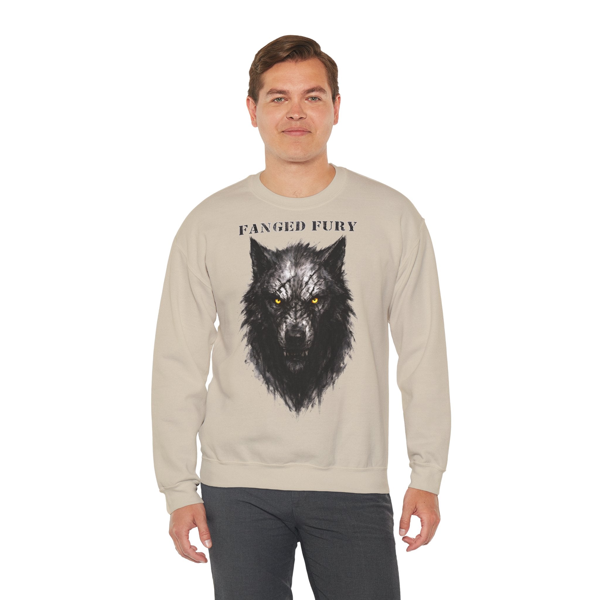 Wolf - Fanged Fury: Animals-Collection, Frontprint, Unisex Sweatshirt