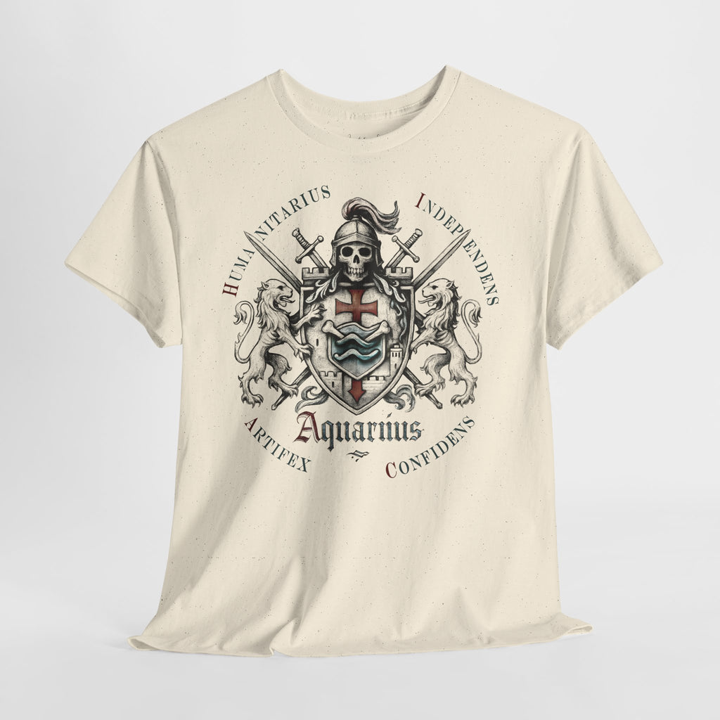 Wassermann: Frontprint, Unisex T-Shirt **Grimwater-Edition** Sternzeichen Astrologie (Aquarius)