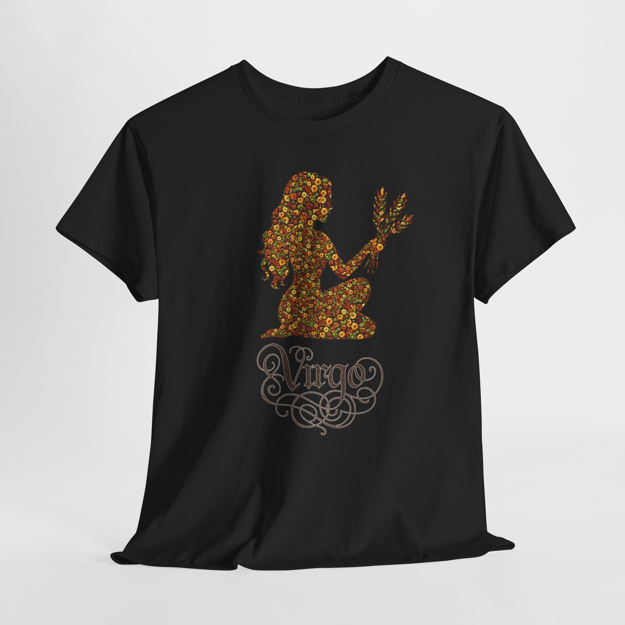 Virgo Floral Zodiac Tee for Astrology Lovers, Unisex Cotton T-Shirt, Boho Style Shirt, Astrology Gift, Star Sign Tee