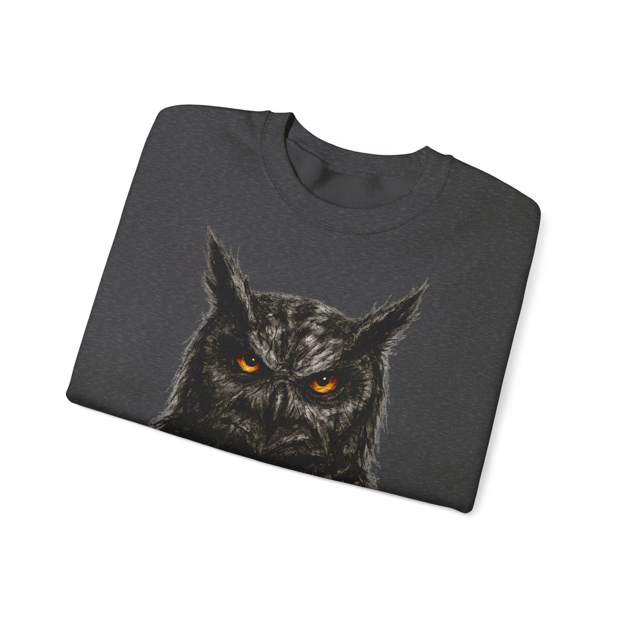 Uhu: Animals-Collection, Frontprint, Unisex Sweatshirt, Owl Graphic