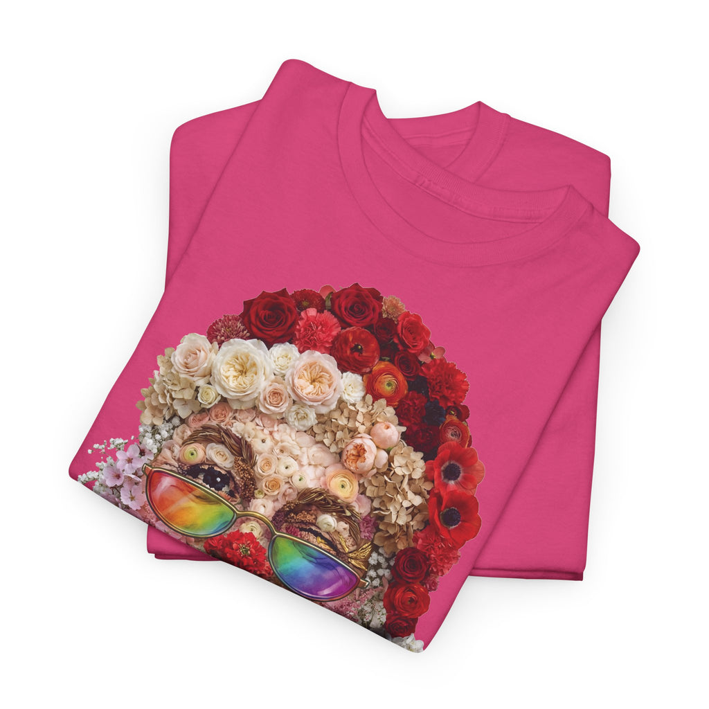 Blumen-Santa: Frontprint, Unisex T-Shirt, Floral Colorful Retro Santa with Cigar Weihnachten