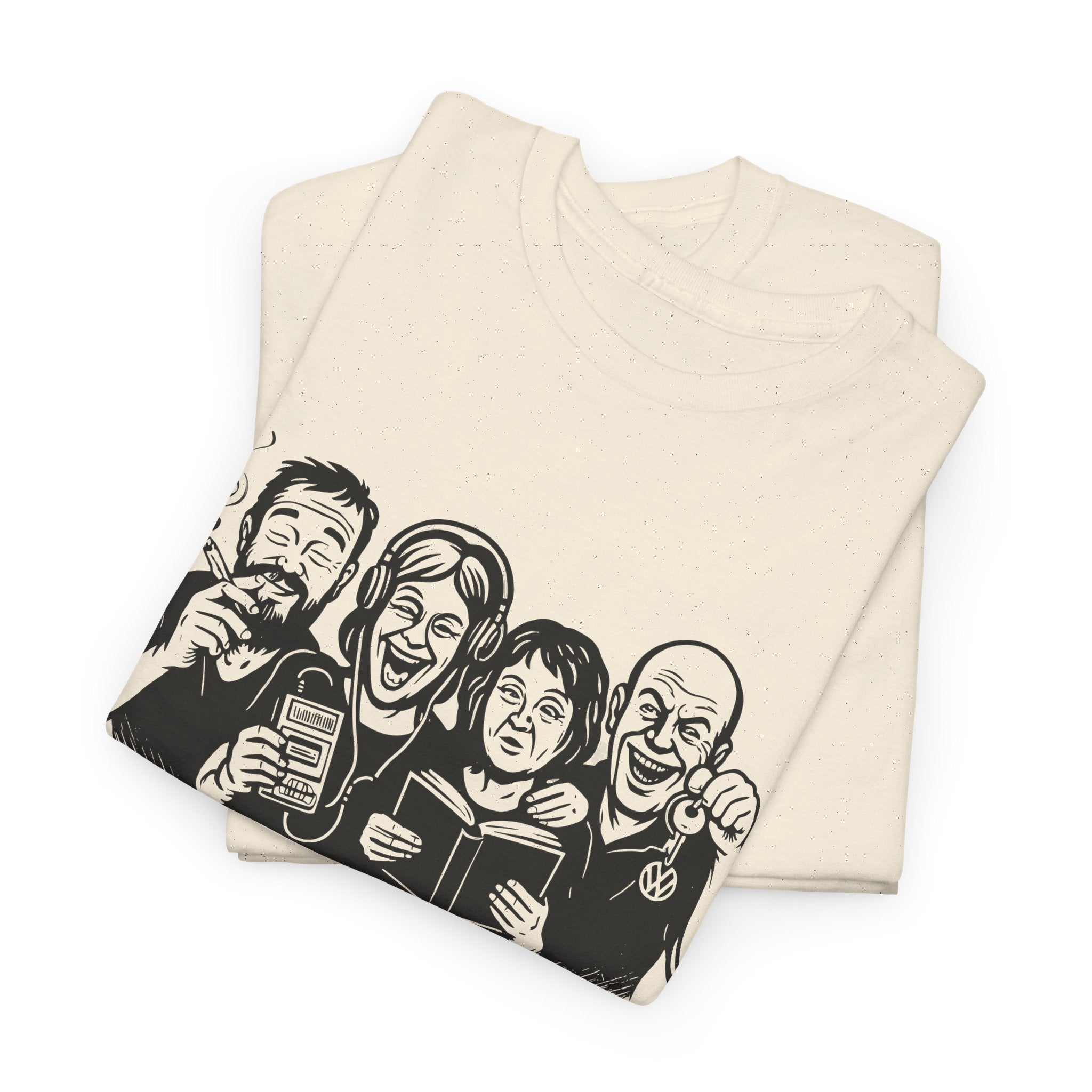 Vintage People - Retro Walkman, VW Bully, Peace Love Rock'n Roll Shirt