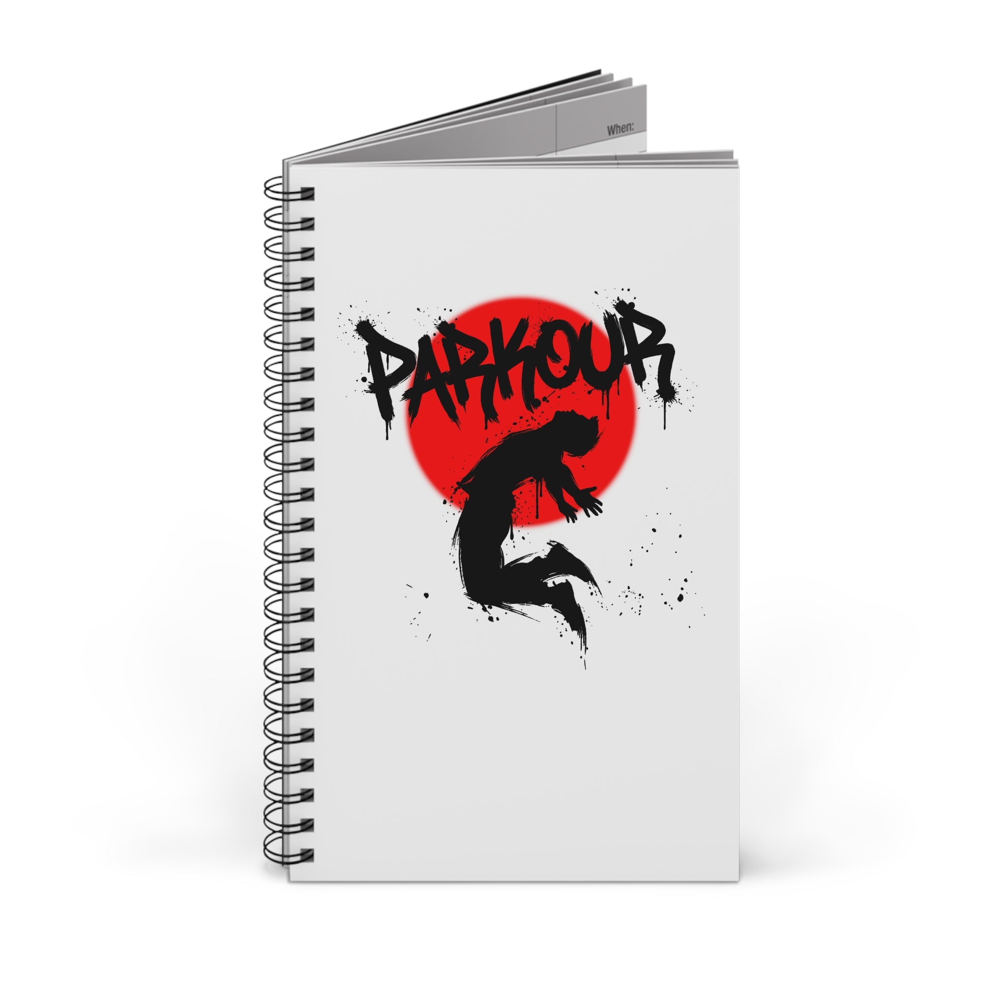 Parkour Spiralblock - Freerunning Athlete Silhouette Notebook