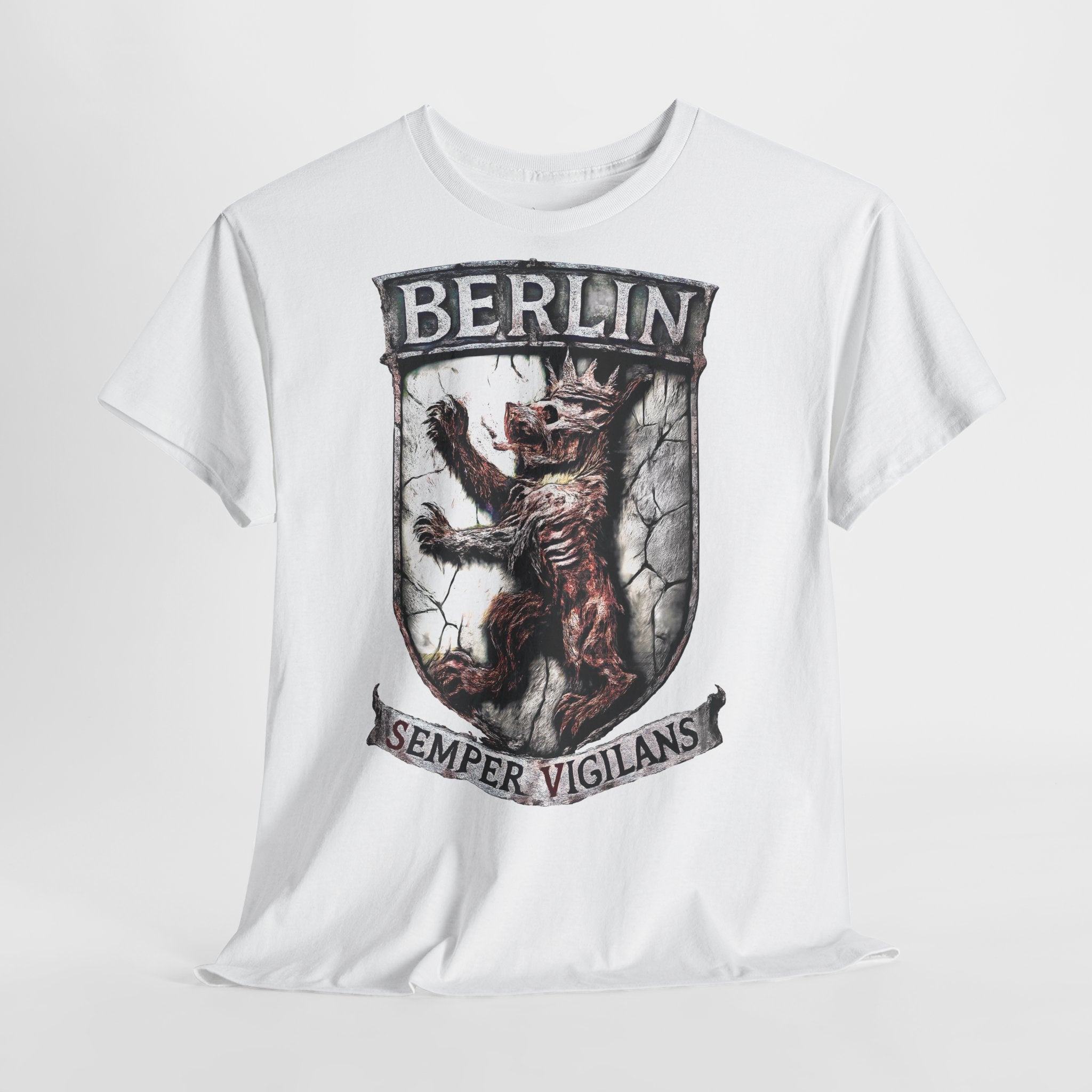 Berlin Bear - Semper Vigilans: Frontprint, Unisex T-Shirt **Grimwater-Edition**