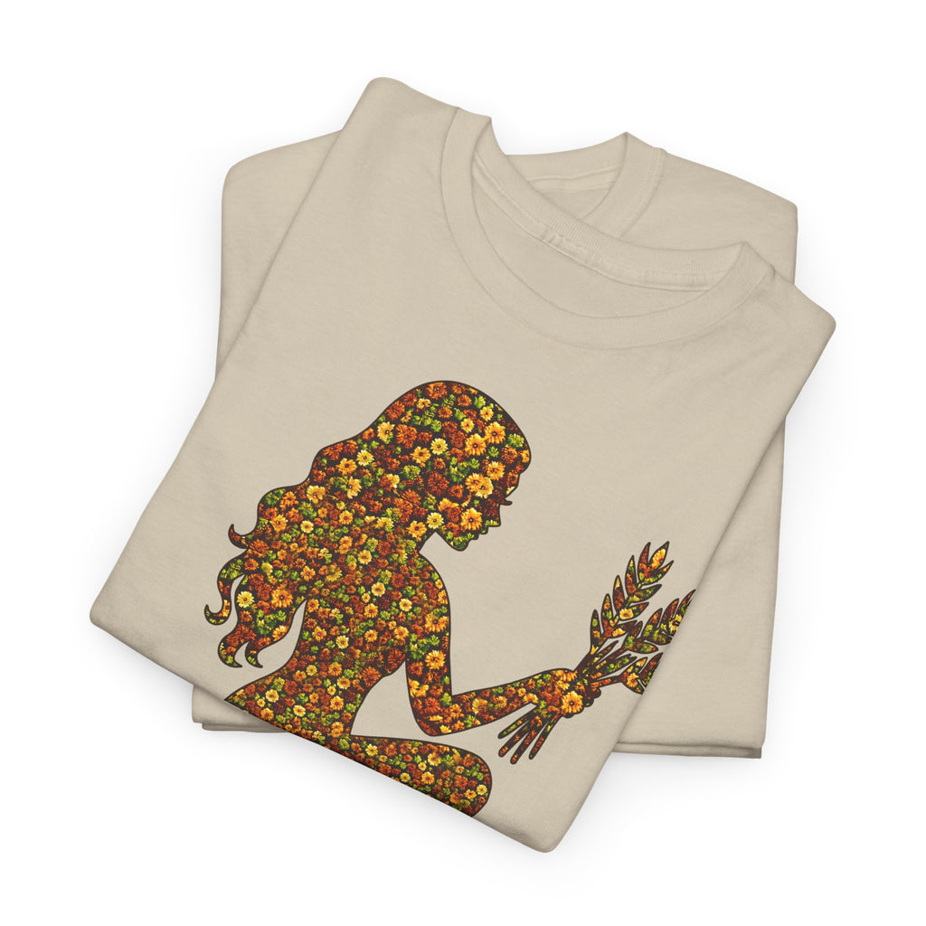 Jungfrau: Frontprint, Unisex T-Shirt - Florales Sternzeichen Astrologie (Virgo)