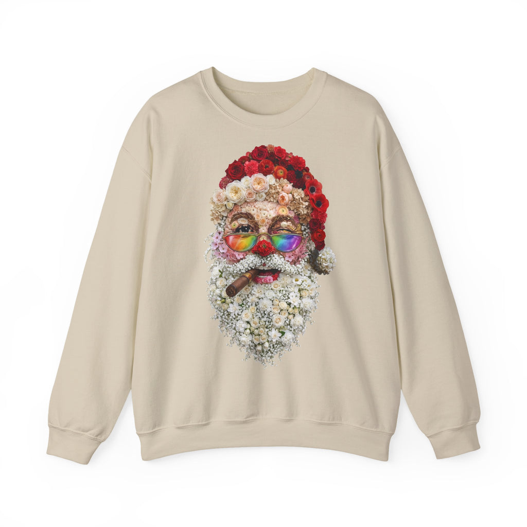 Blumen-Santa: Frontprint, Unisex Sweatshirt - Colorful Rainbow Glasses Floral