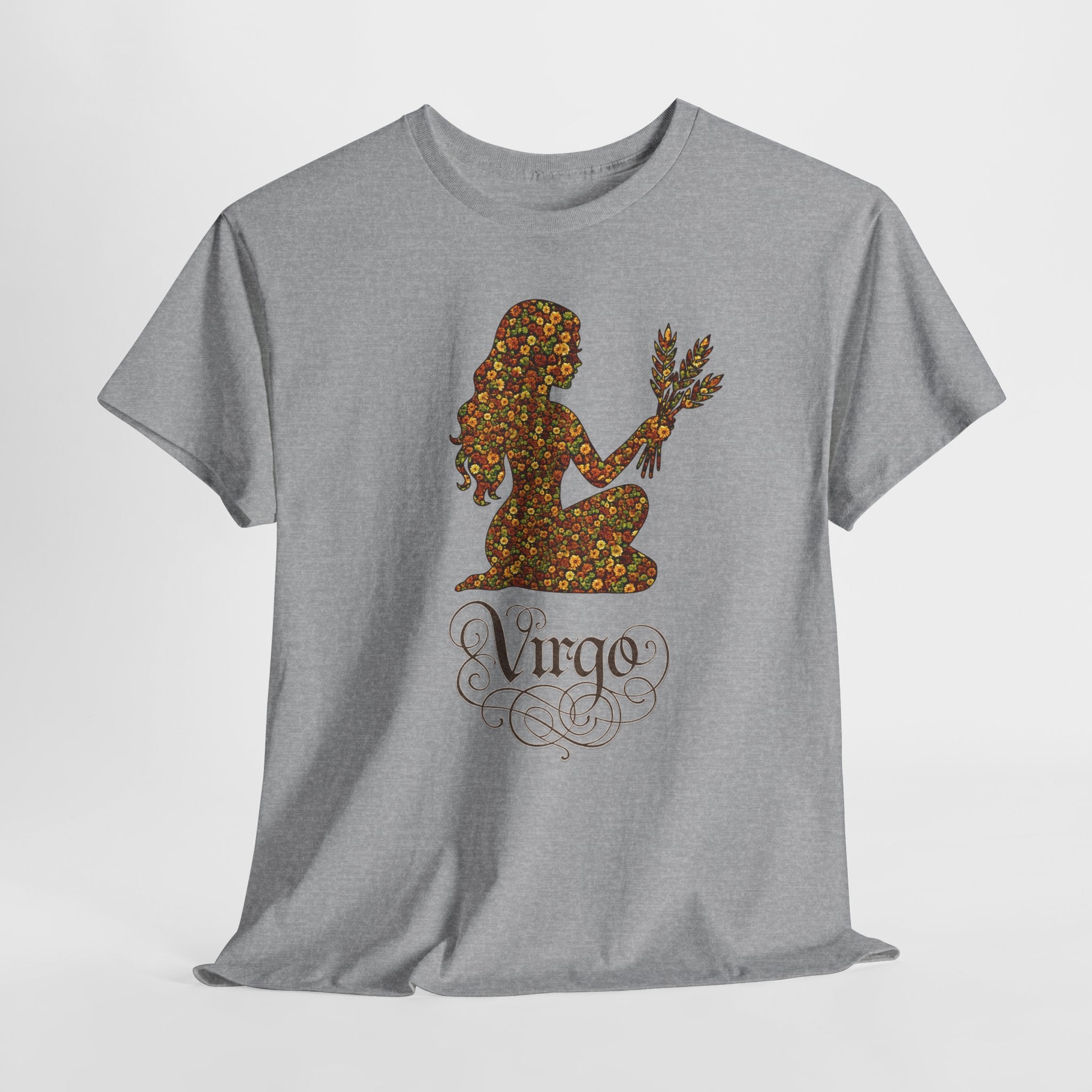 Virgo Floral Zodiac Tee for Astrology Lovers, Unisex Cotton T-Shirt, Boho Style Shirt, Astrology Gift, Star Sign Tee