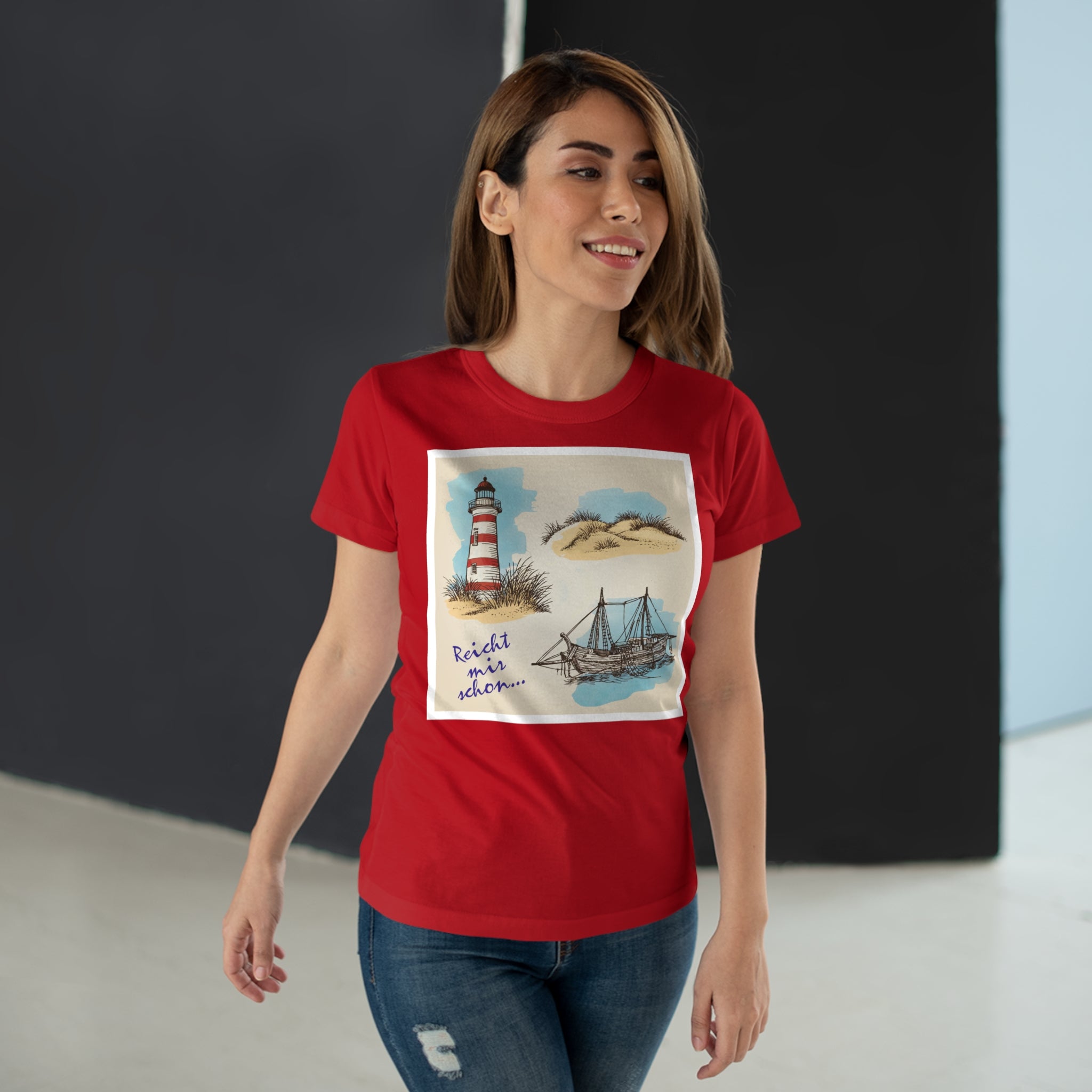 Lighthouse Bliss. Frontprint, Women's T-Shirt, Nautical Tee, Summer Fashion, Beach Vibe, Gift for Ocean Lovers