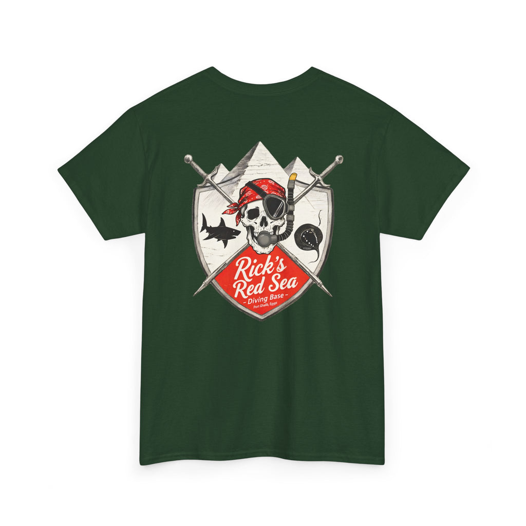 Diving Base Port Ghalib Egypt, Rick's Pirate-Themed Unisex Heavy Cotton Tee, Fun Nautical Shirt, Casual Tee for Summer, Gift for Pirate Lovers, Coastal Adventure Apparel