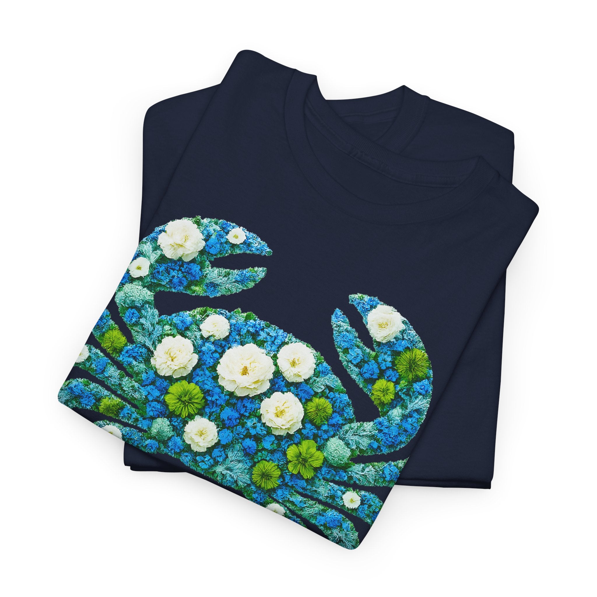 Krebs: Frontprint, Unisex T-Shirt - Florales Sternzeichen Astrologie (Cancer)