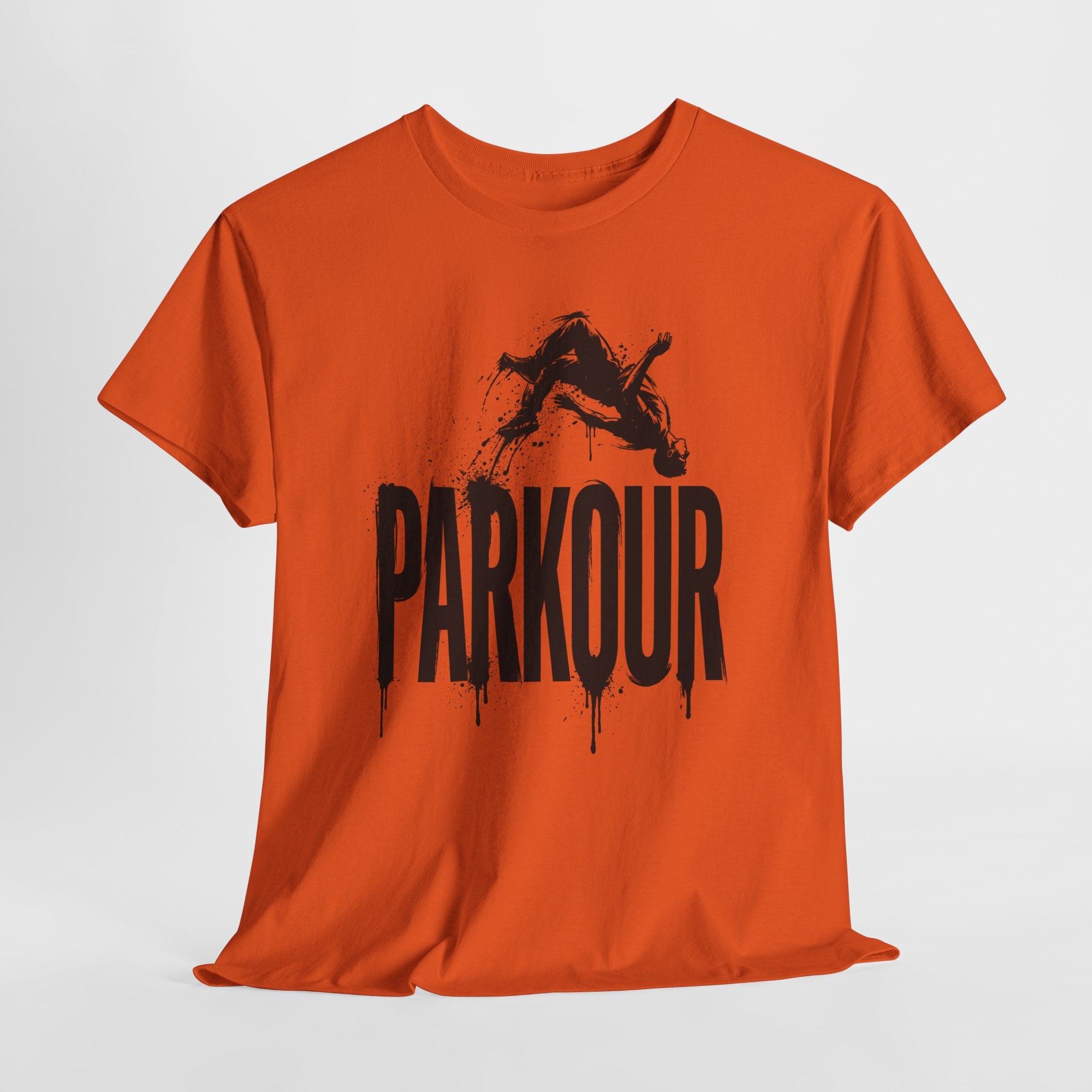 Parkour 06: Frontprint, Unisex T-Shirt - Urban Stunt Silhouette Crewneck