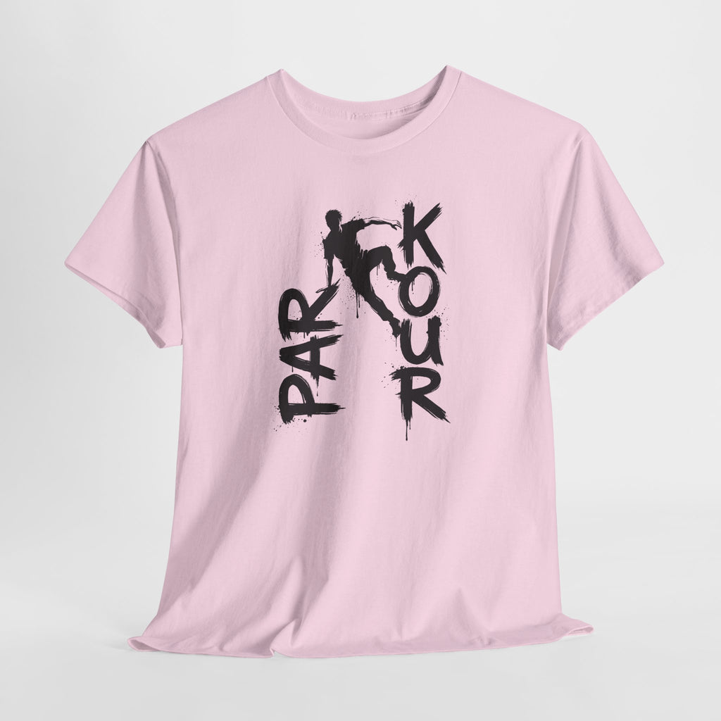Parkour 11: Frontprint, Unisex T-Shirt - Urban Stunt Silhouette Crewneck