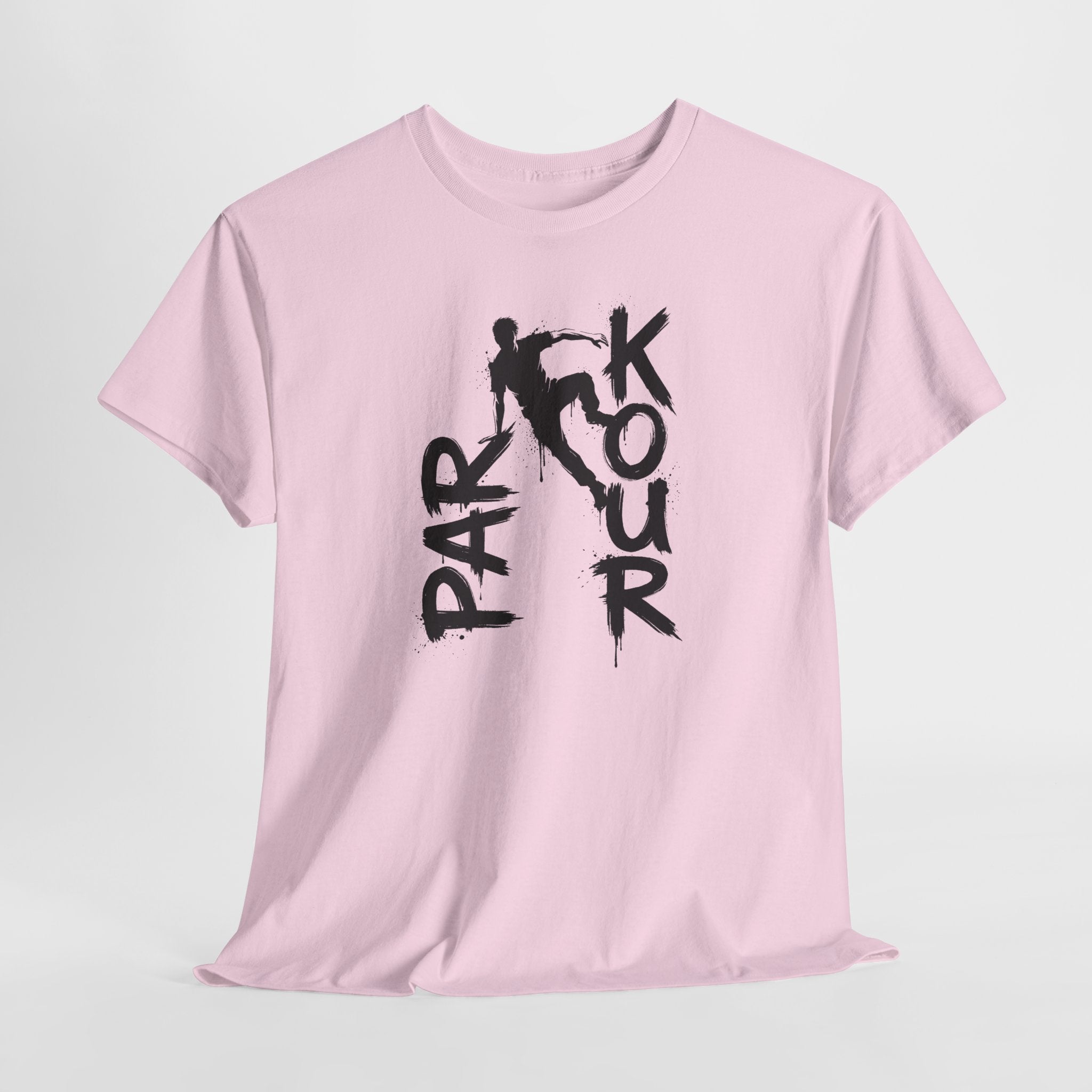 Parkour 11: Frontprint, Unisex T-Shirt - Urban Stunt Silhouette Crewneck